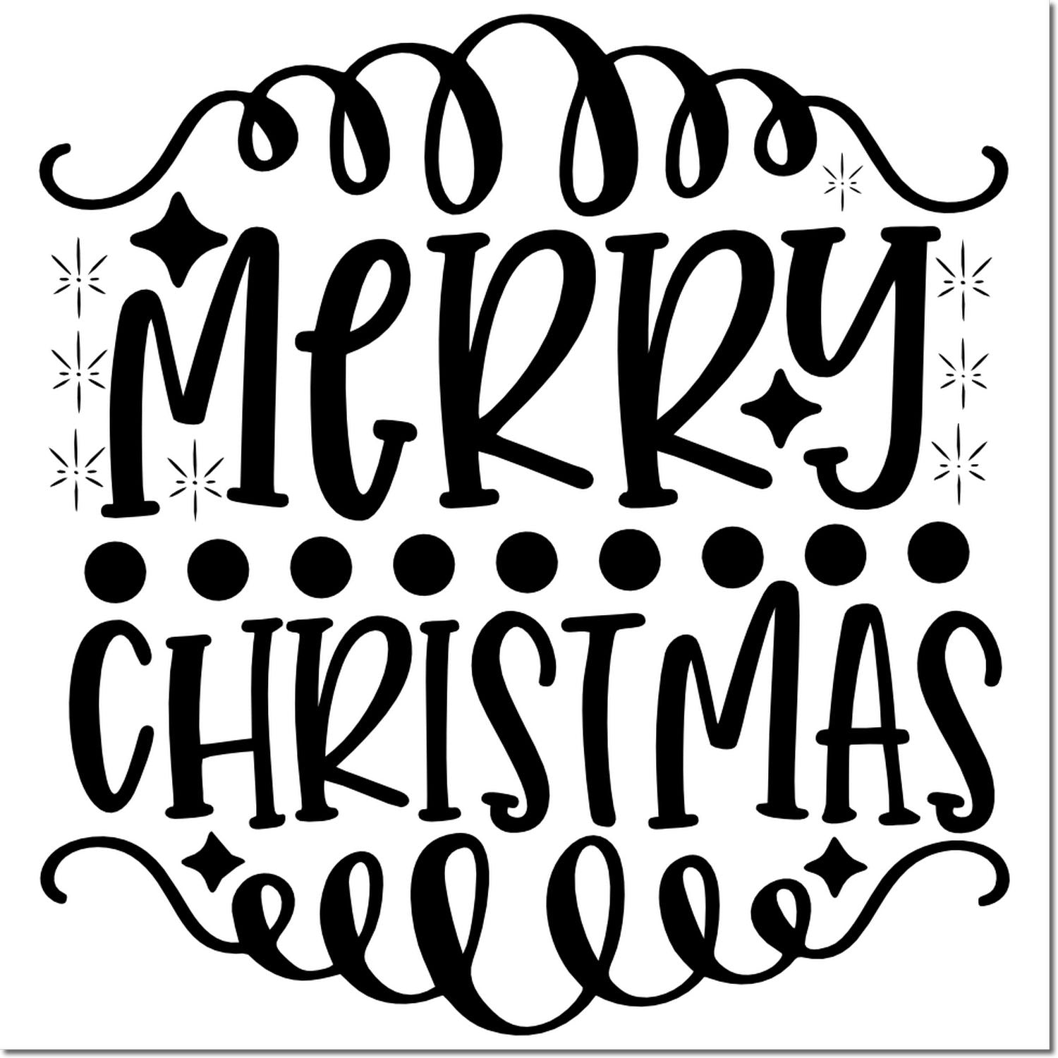 Self-Inking Merry Christmas Mini Card Stamp