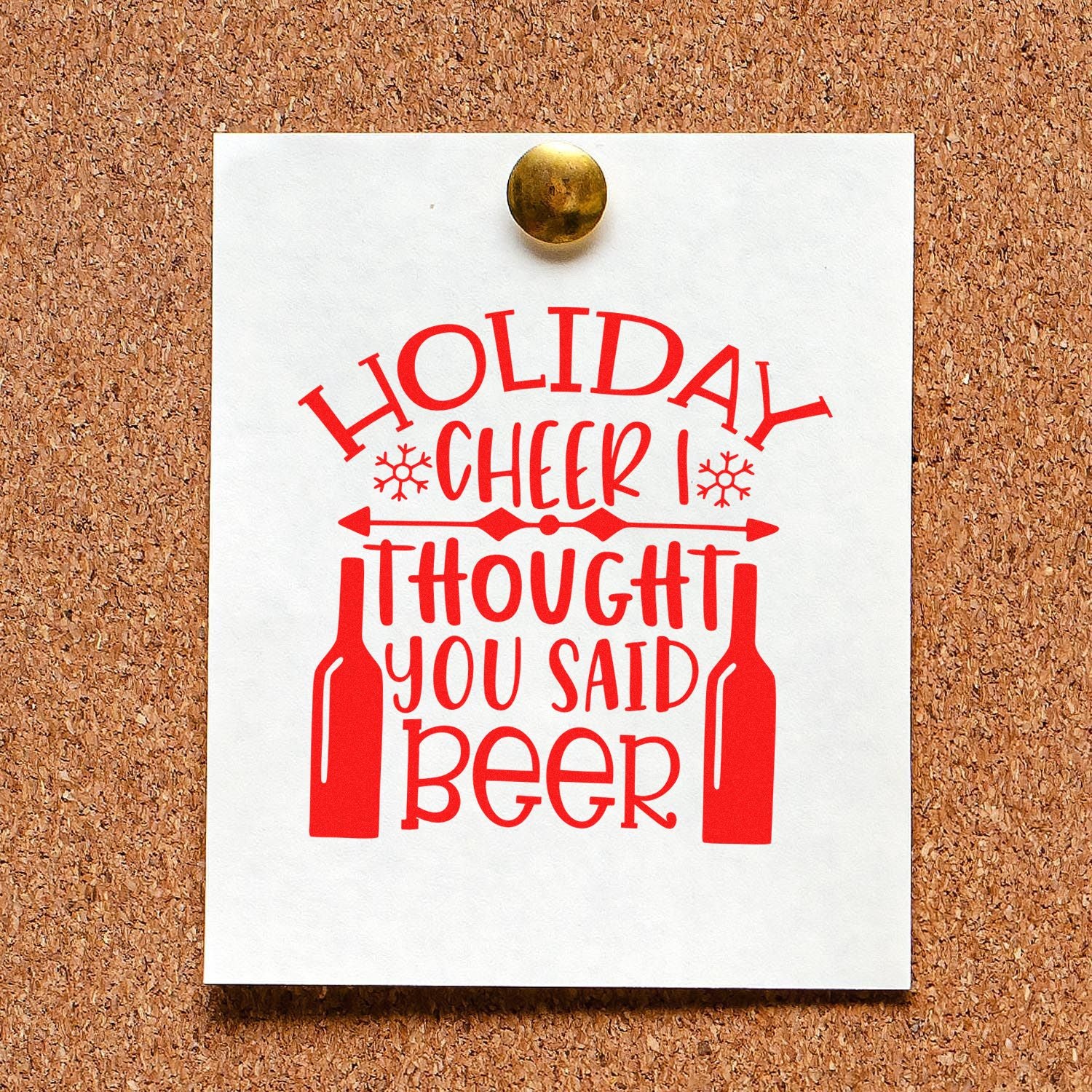 Pre-Inked Holiday Beer Humor Postcard Stamp