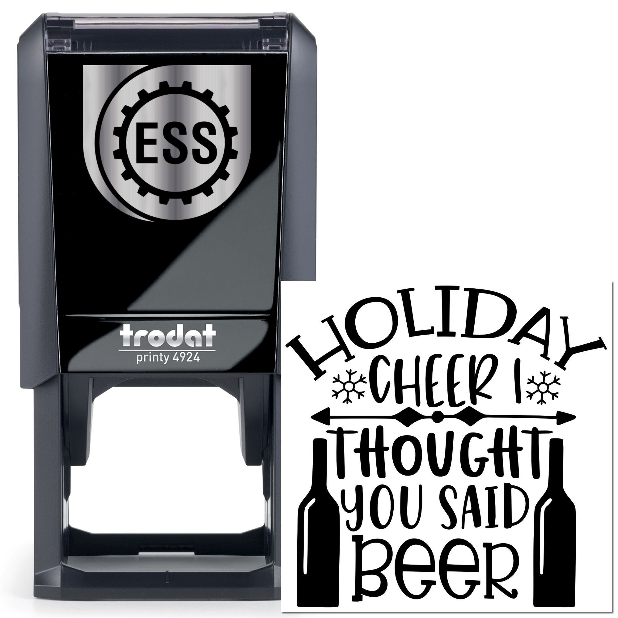 Self-Inking Holiday Beer Favor Tag Stamp