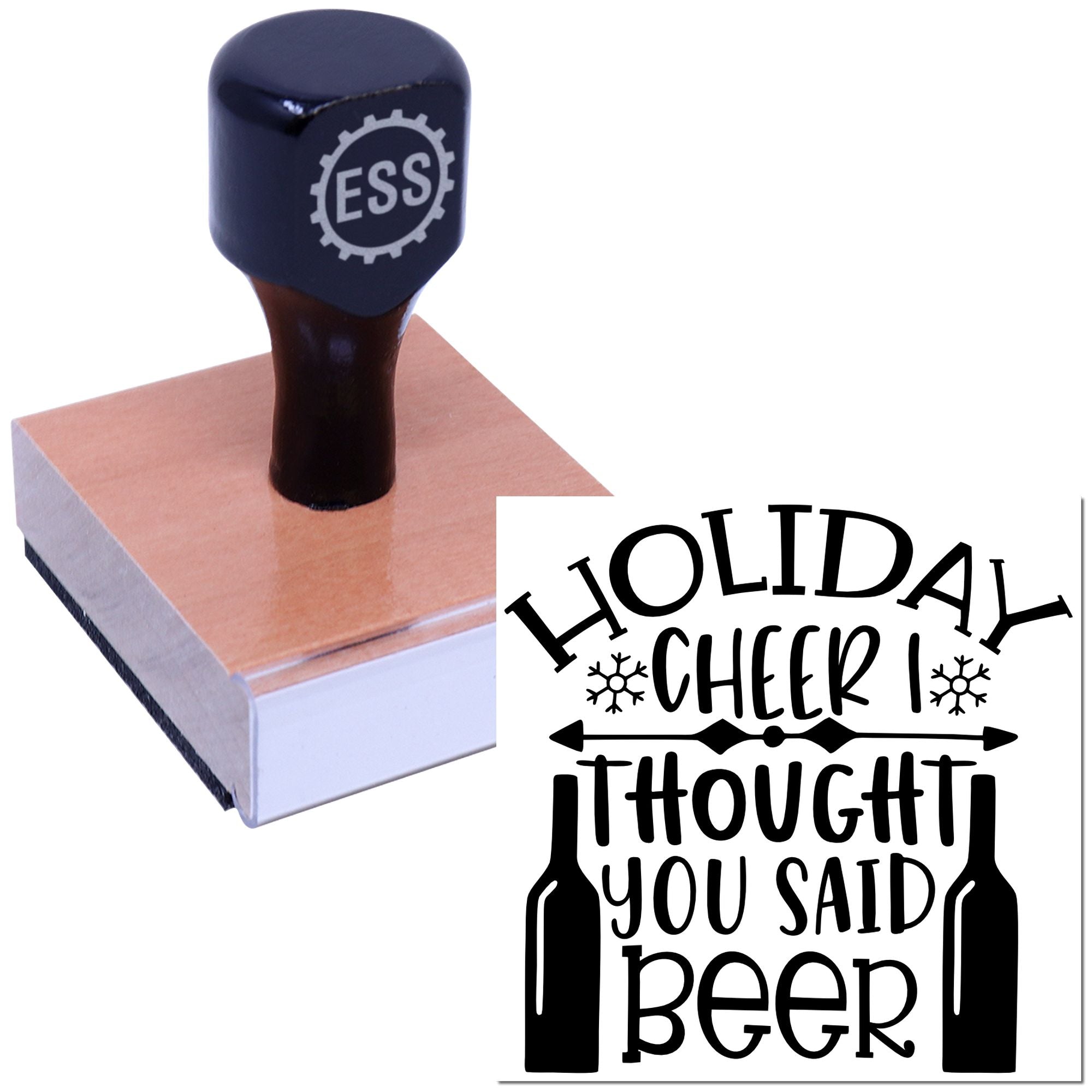 Festive Beer Quote Place Card Rubber Stamp