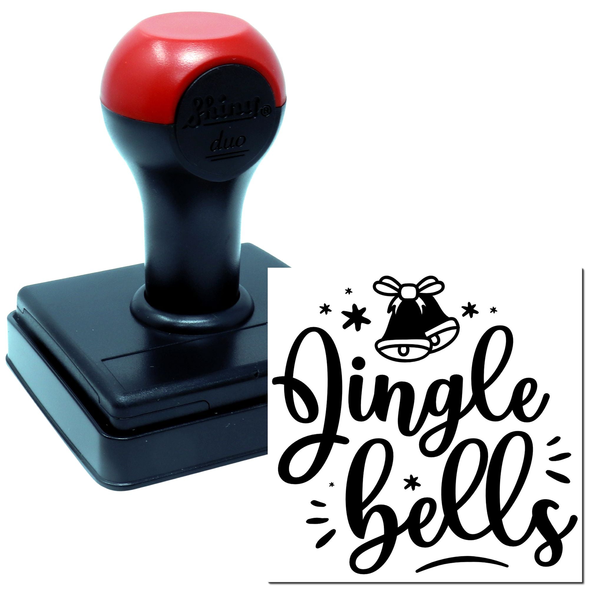 Duo Festive Handlettered Jingle Bells Artwork Hand Stamp