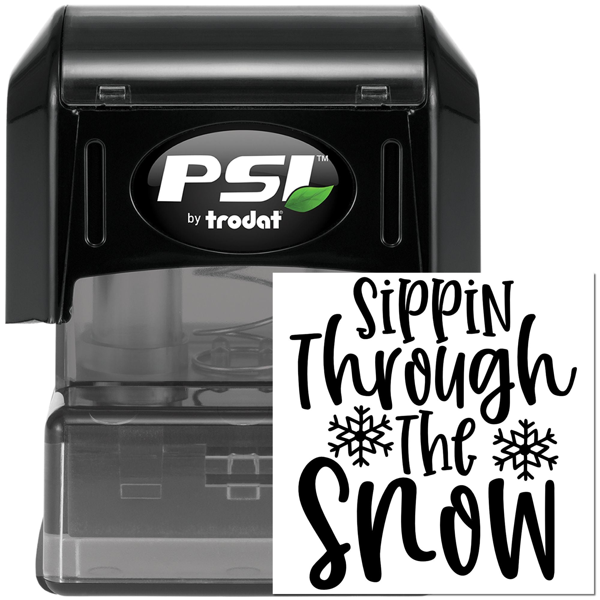 Pre-Inked Sippin Through Snow Place Card Stamp