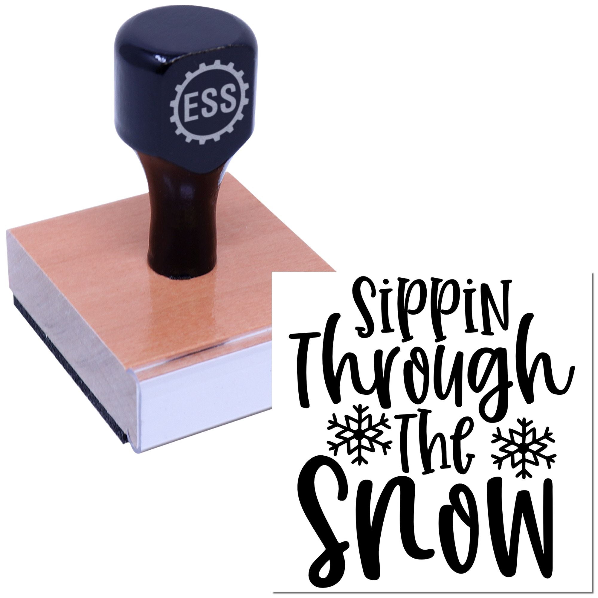 Frosty Holiday Sips Scrapbook Rubber Stamp