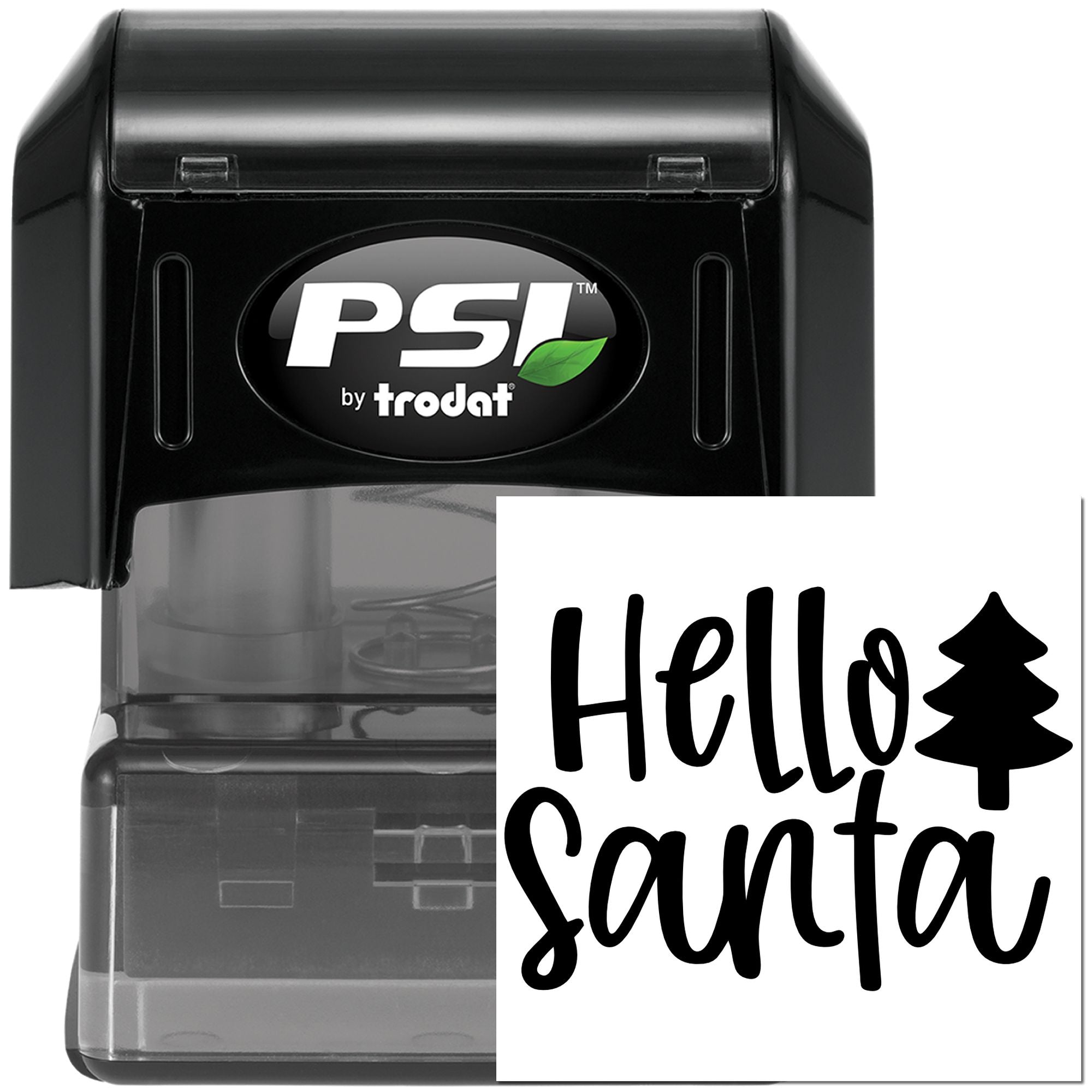 Pre-Inked Hello Santa Tree Scrapbook Stamp