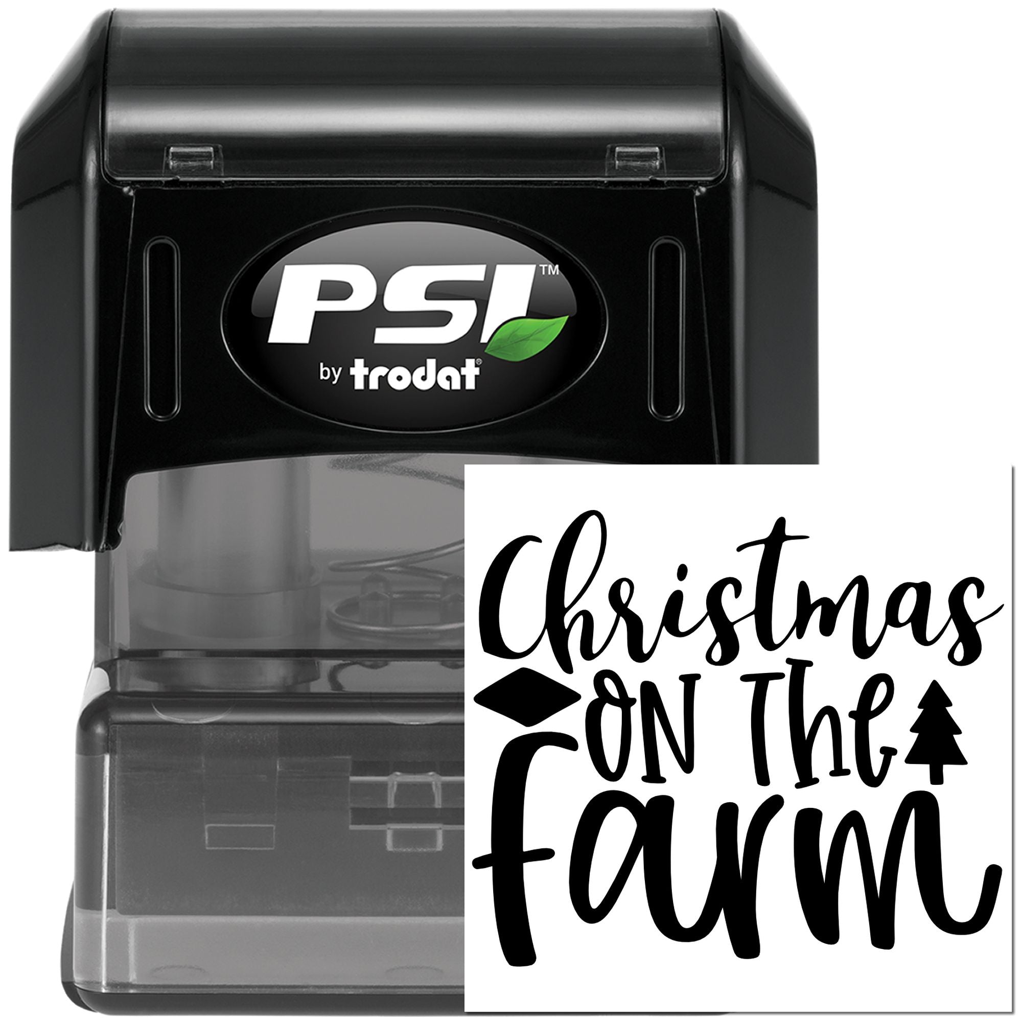 Pre-Inked Farm Christmas Sign Scrapbooking Stamp