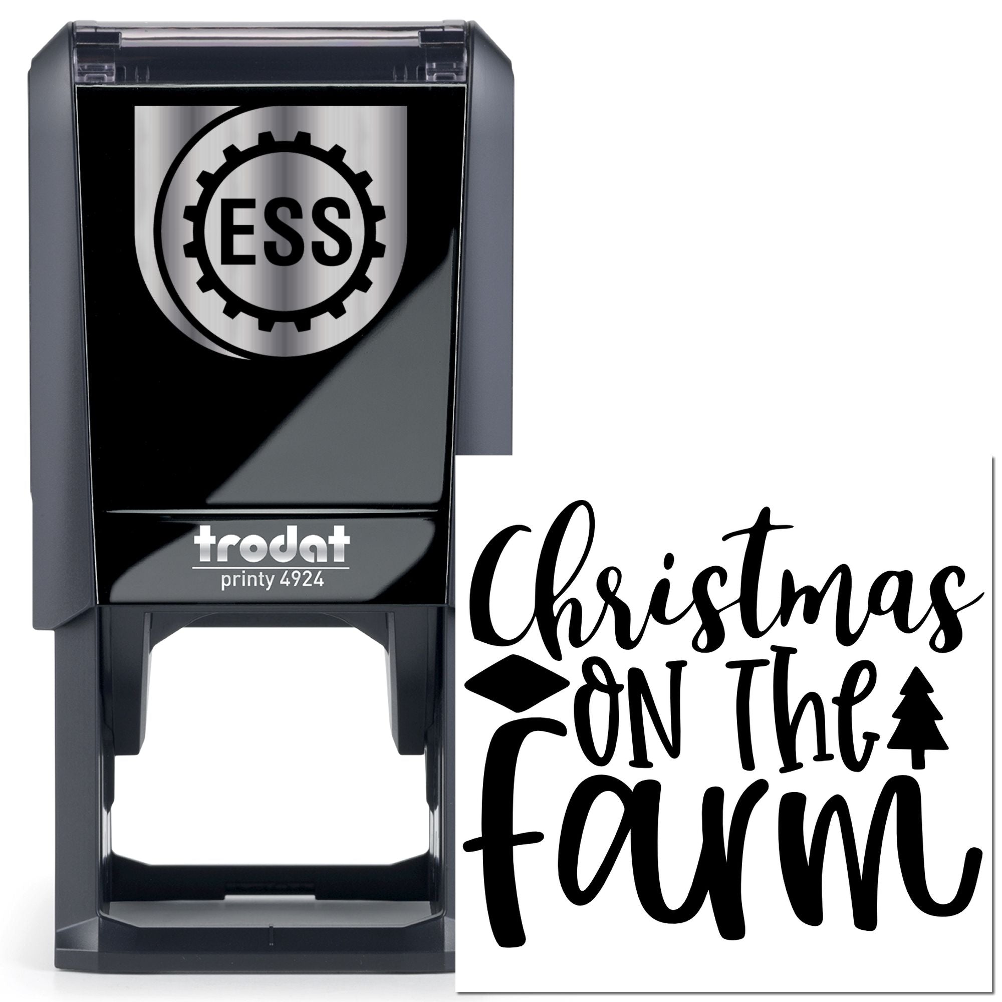 Self-Inking Christmas Farm Card Stamp