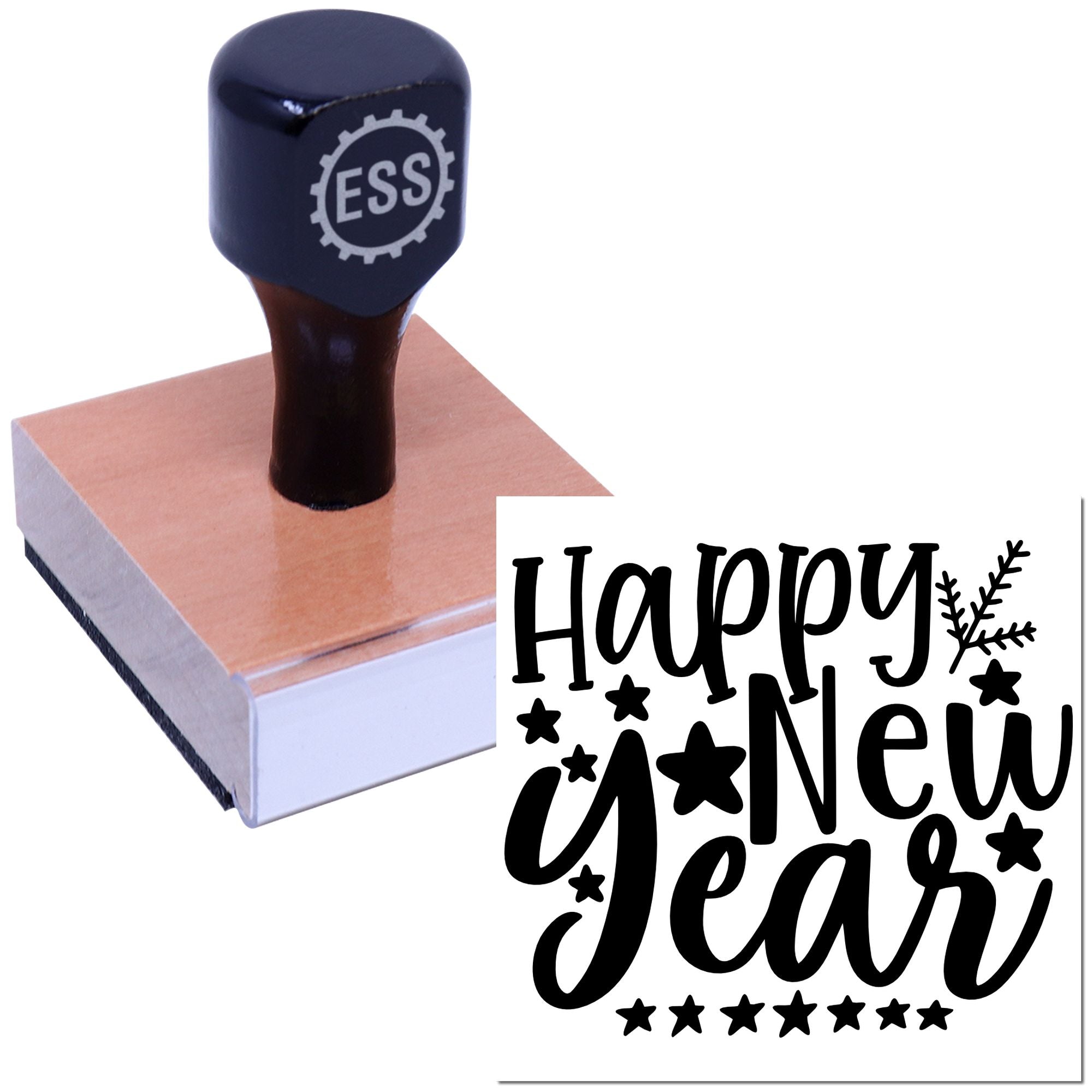 Festive Starry Greeting Paper Craft Rubber Stamp