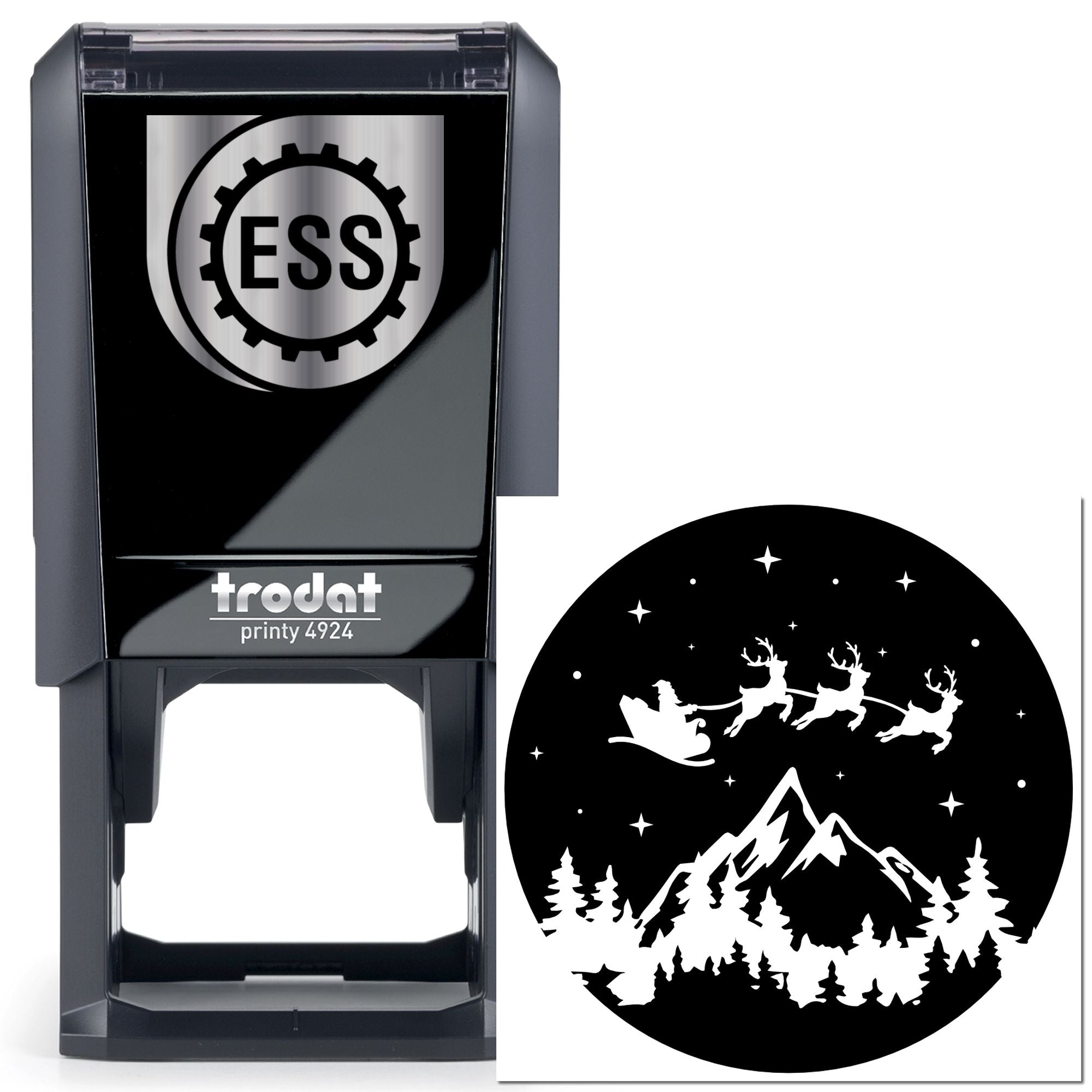 Self-Inking Santa Sleigh Paper Craft Stamp