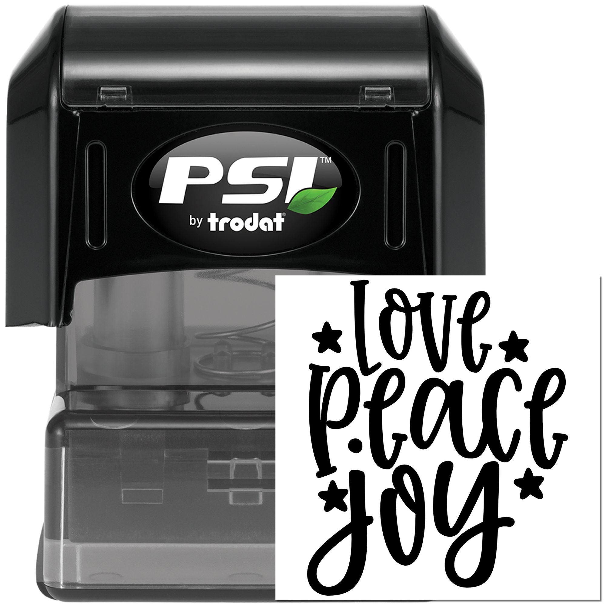 Pre-Inked Love Peace Joy Paper Craft Stamp