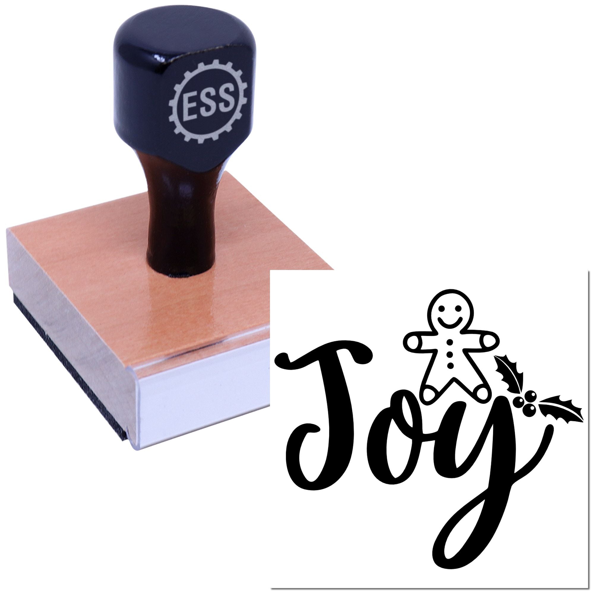 Gingerbread Holly Joy Note Card Rubber Stamp