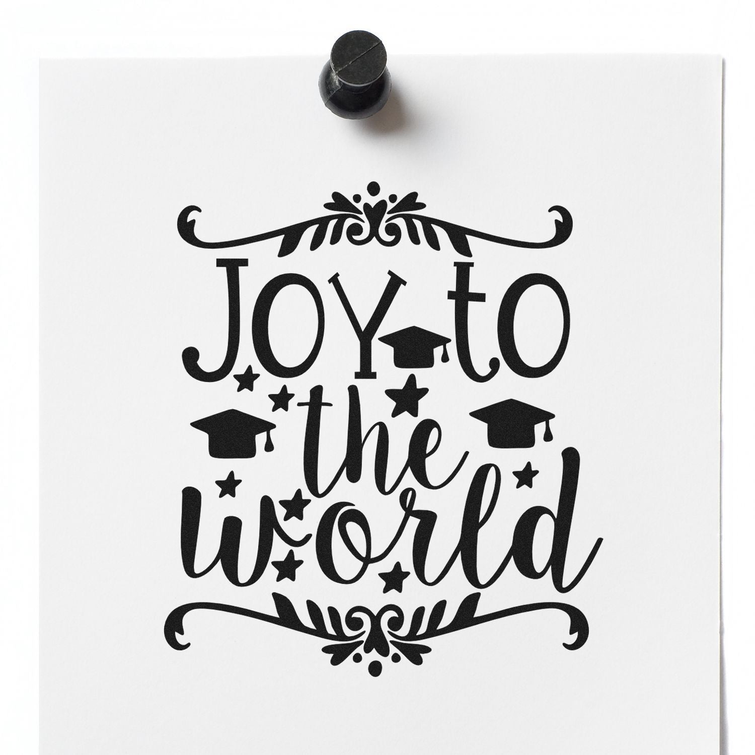 Pre-Inked Joy To The World Paper Goods Stamp
