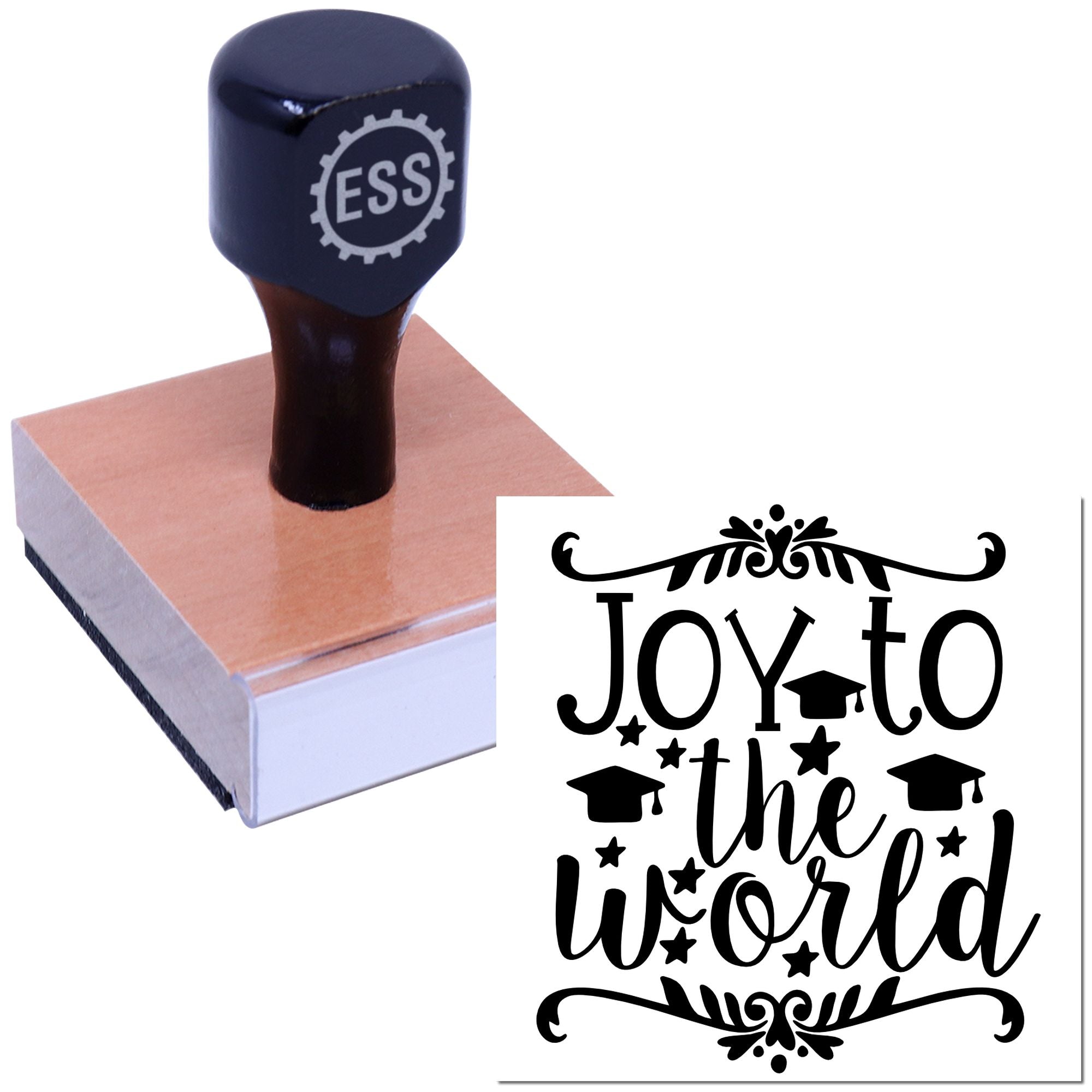 Graduation Joy World Mini Card Rubber Stamp