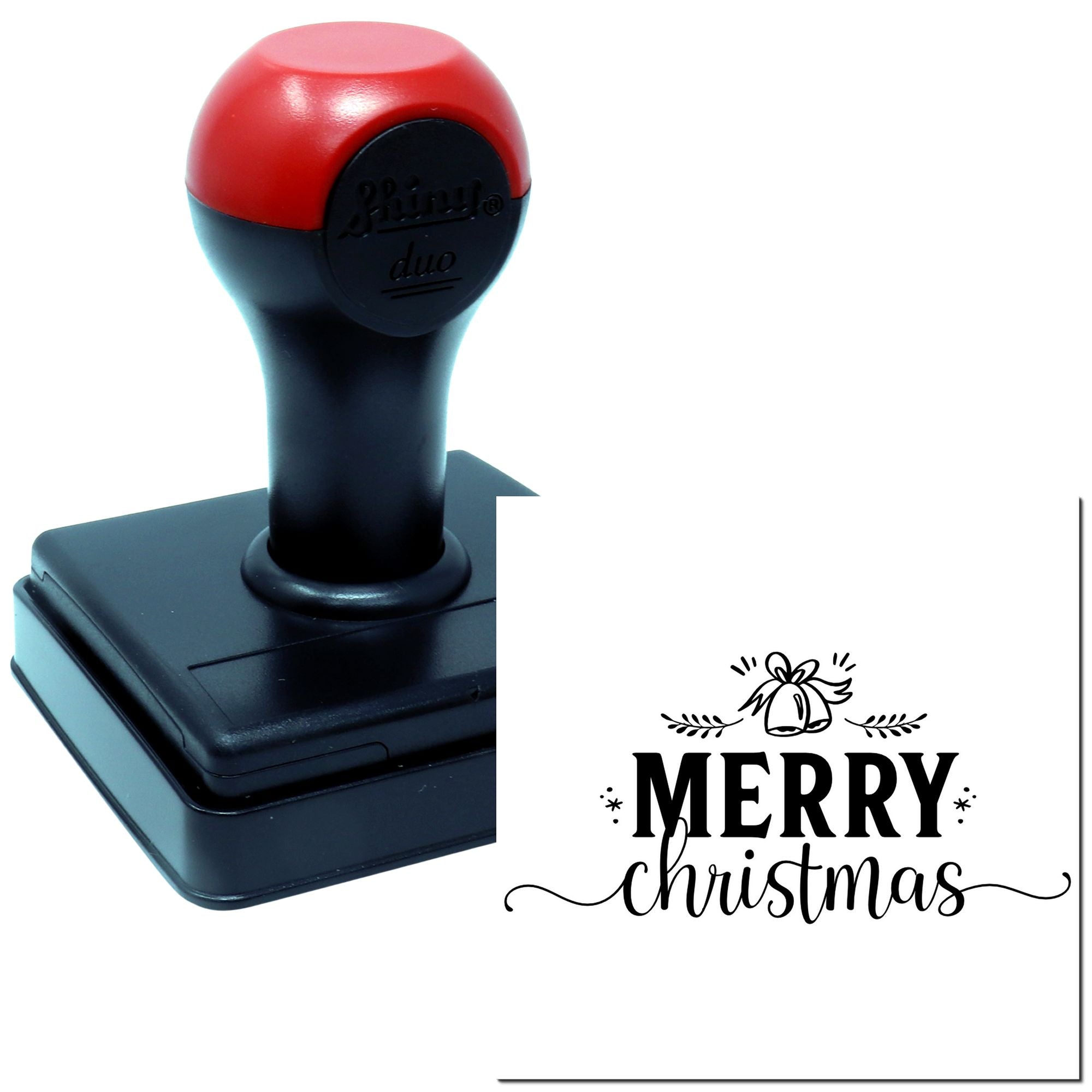 Duo Festive Bells Adorn Merry Christmas Hand Stamp