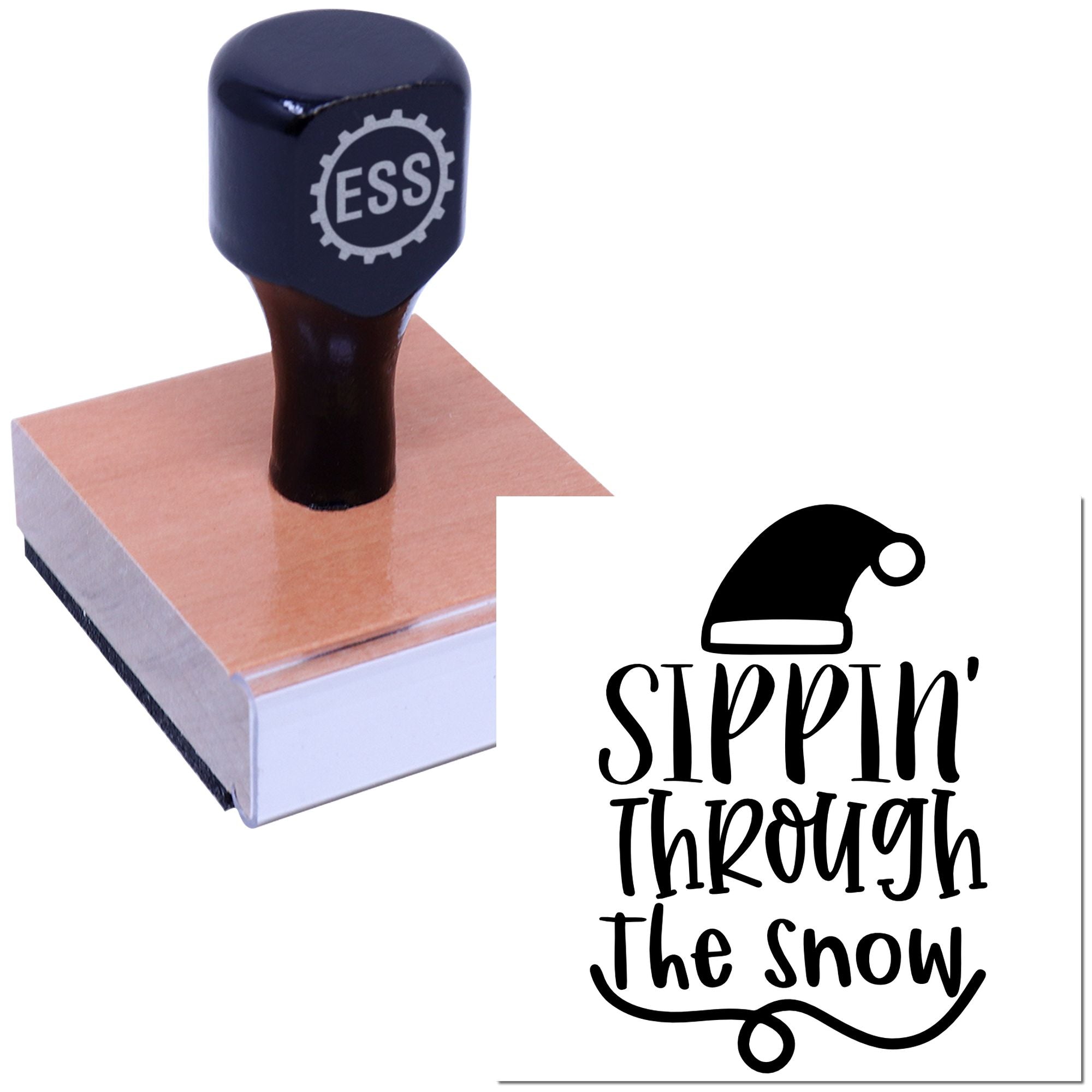 Festive Winter Sips Scrapbooking Rubber Stamp