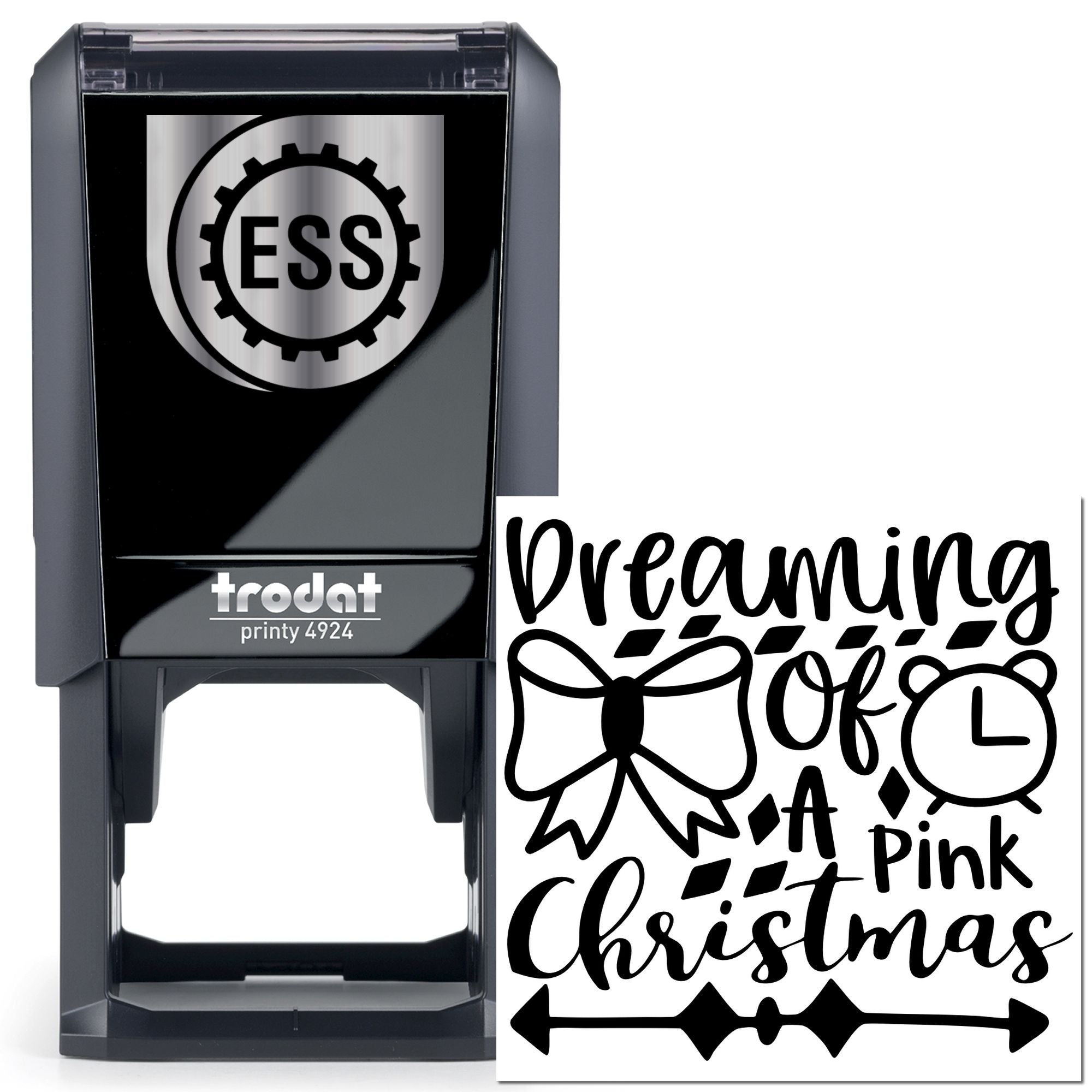 Self-Inking Pink Christmas Card Making Stamp
