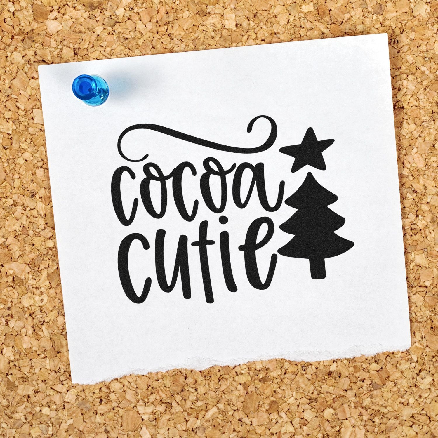 Pre-Inked Cocoa Cute Christmas Paper Craft Stamp