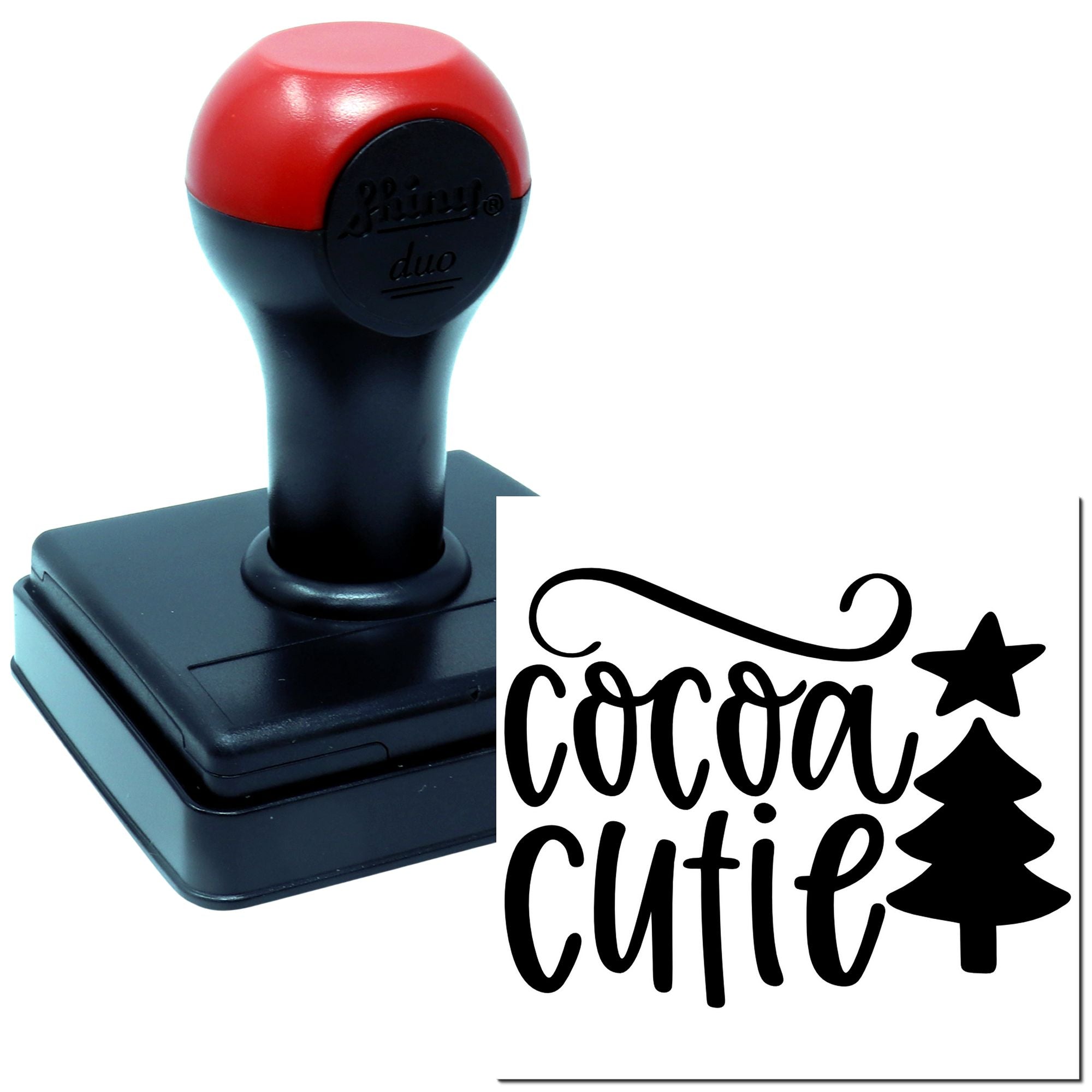 Duo Cocoa Cutie Christmas Tree Charm Hand Stamp