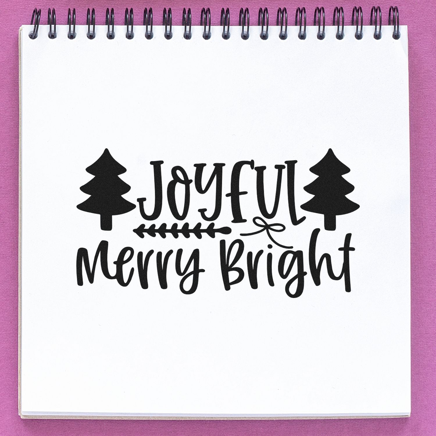 Evergreen Holiday Joy Cardmaking Rubber Stamp