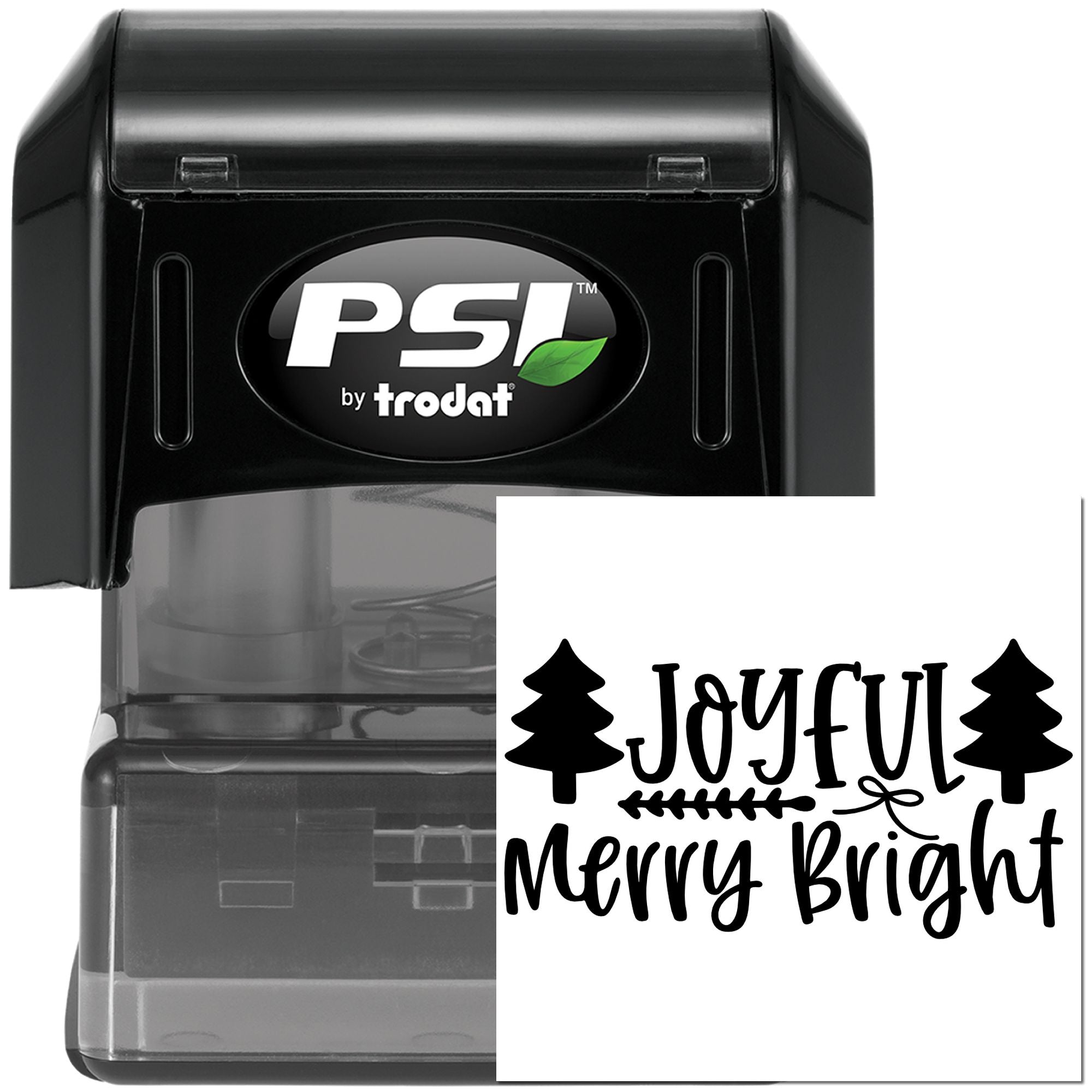 Pre-Inked Joyful Merry Bright Handcraft Stamp