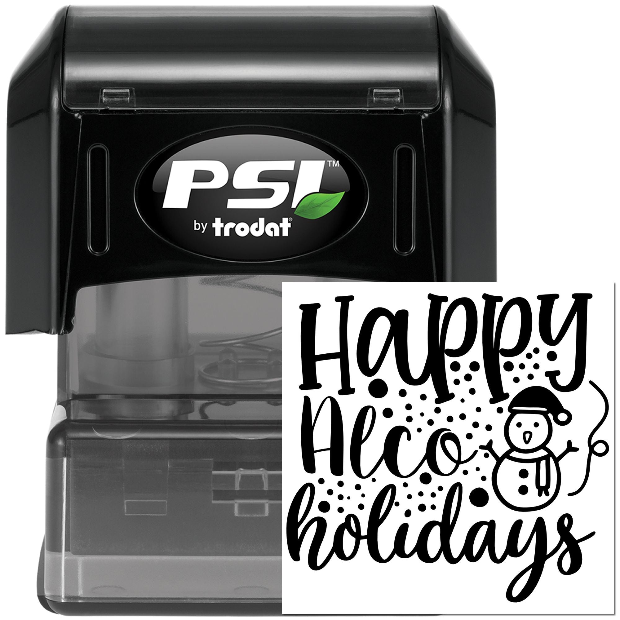 Pre-Inked Happy Holidays Snowman Journaling Stamp