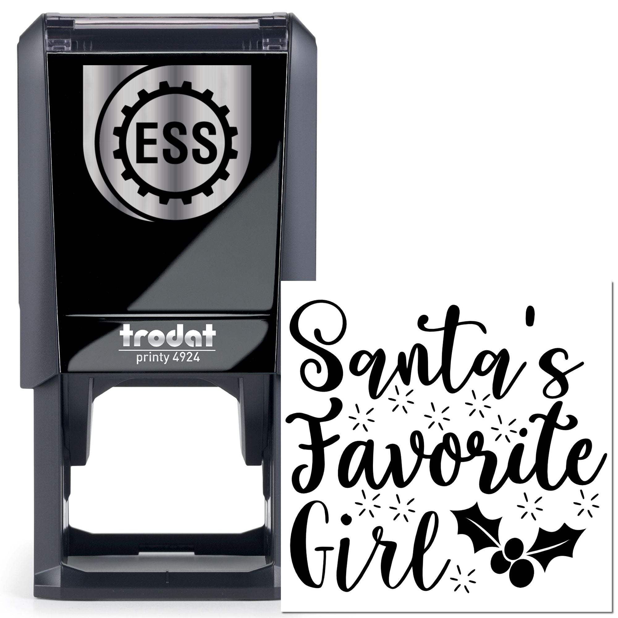 Self-Inking Santa's Girl Note Card Stamp