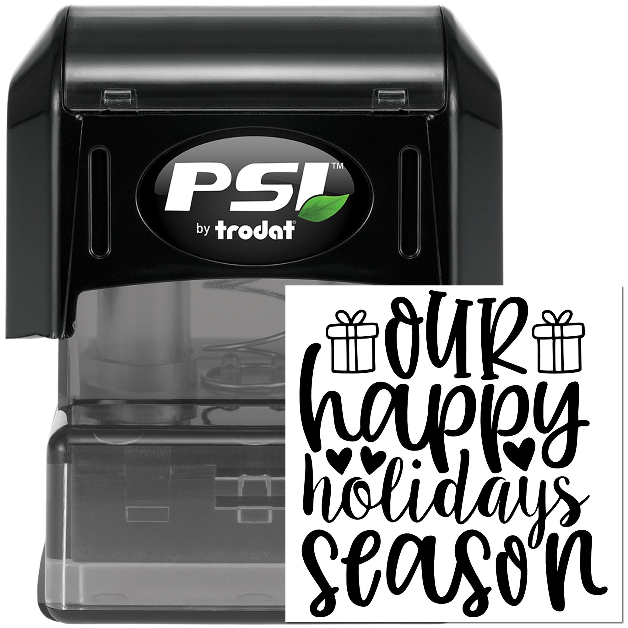 Pre-Inked Happy Holidays Season Tag Stamp