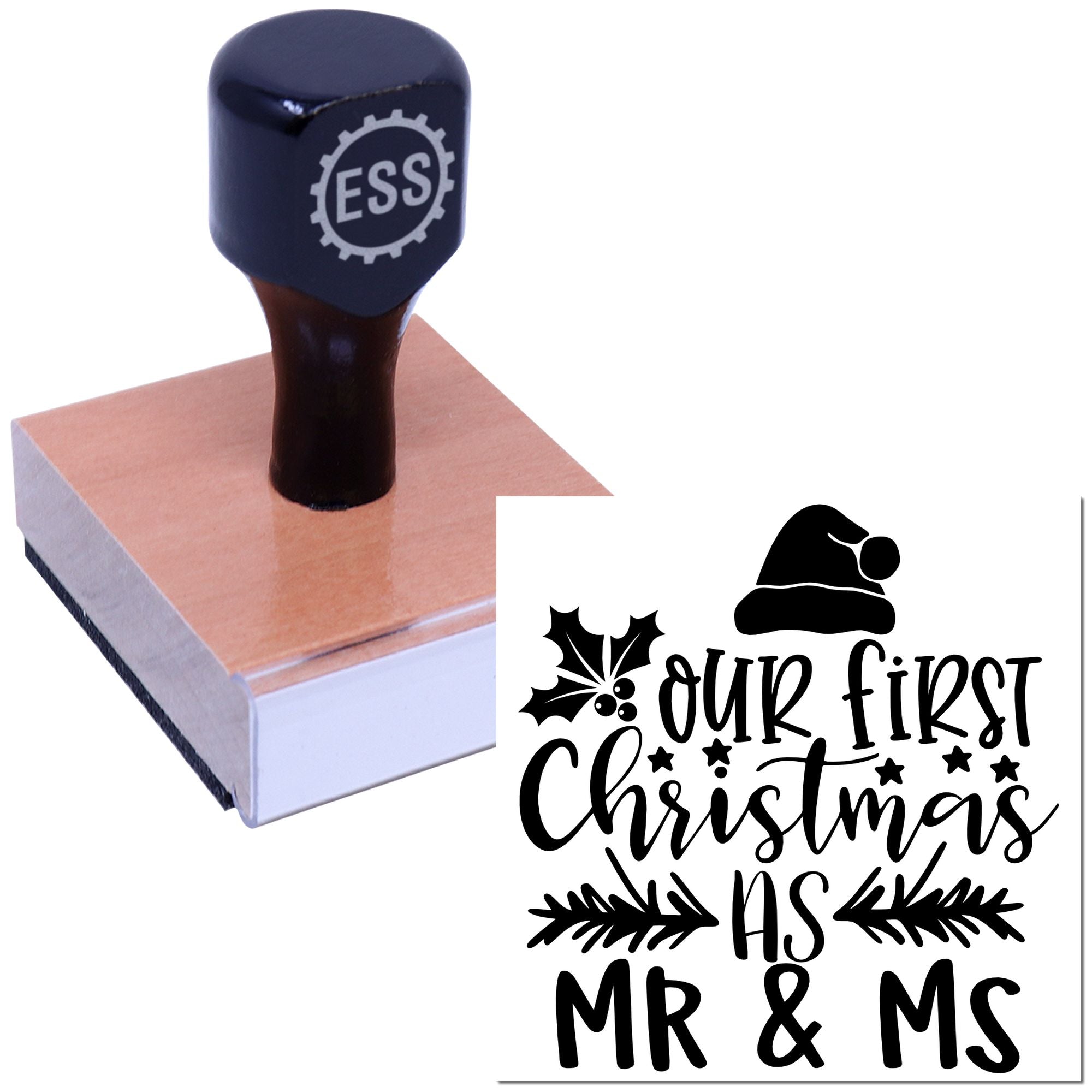 Newlywed Christmas Cheer Paper Craft Rubber Stamp