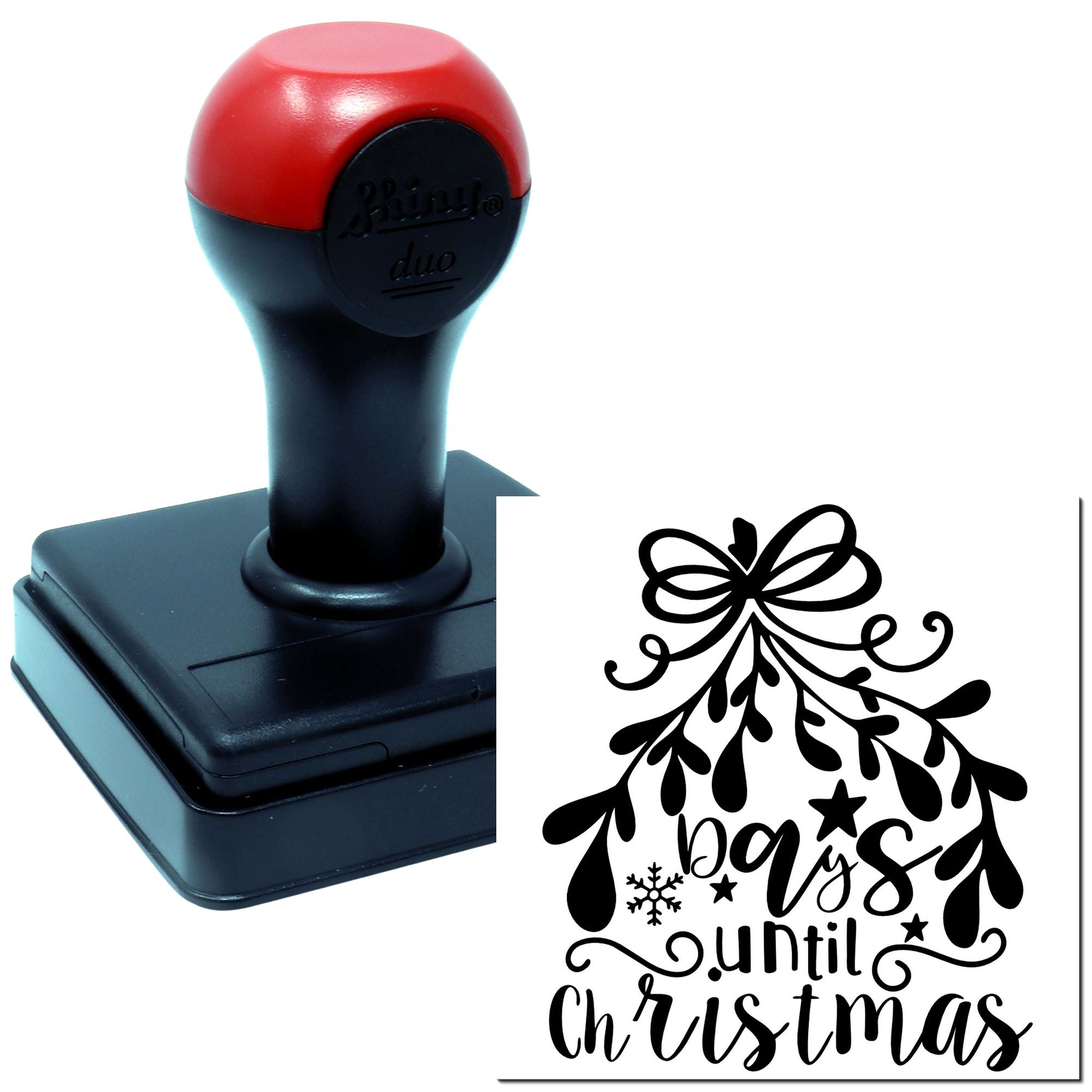 Duo Mistletoe Countdown Days Until Christmas Hand Stamp
