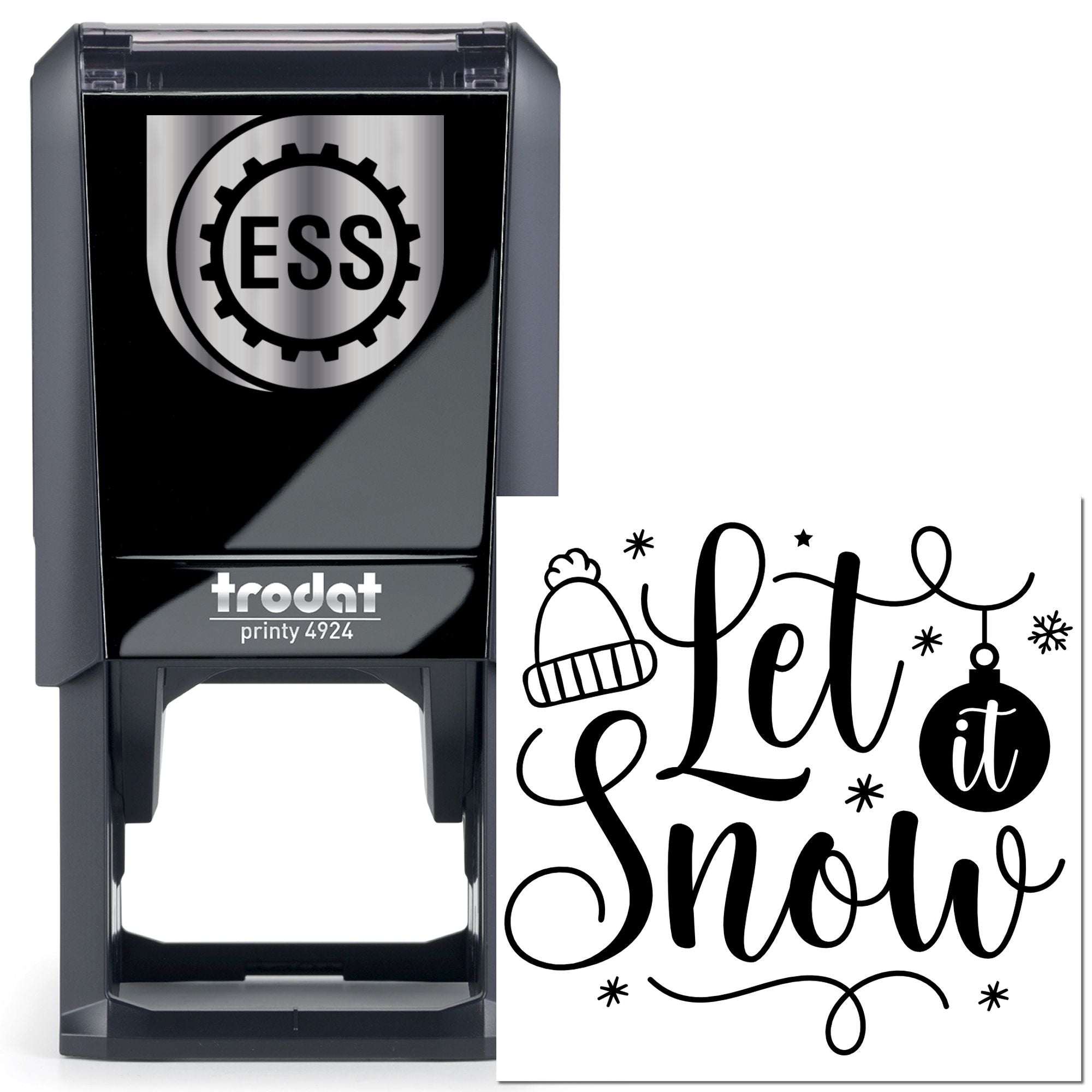 Self-Inking Let Snow Journaling Stamp