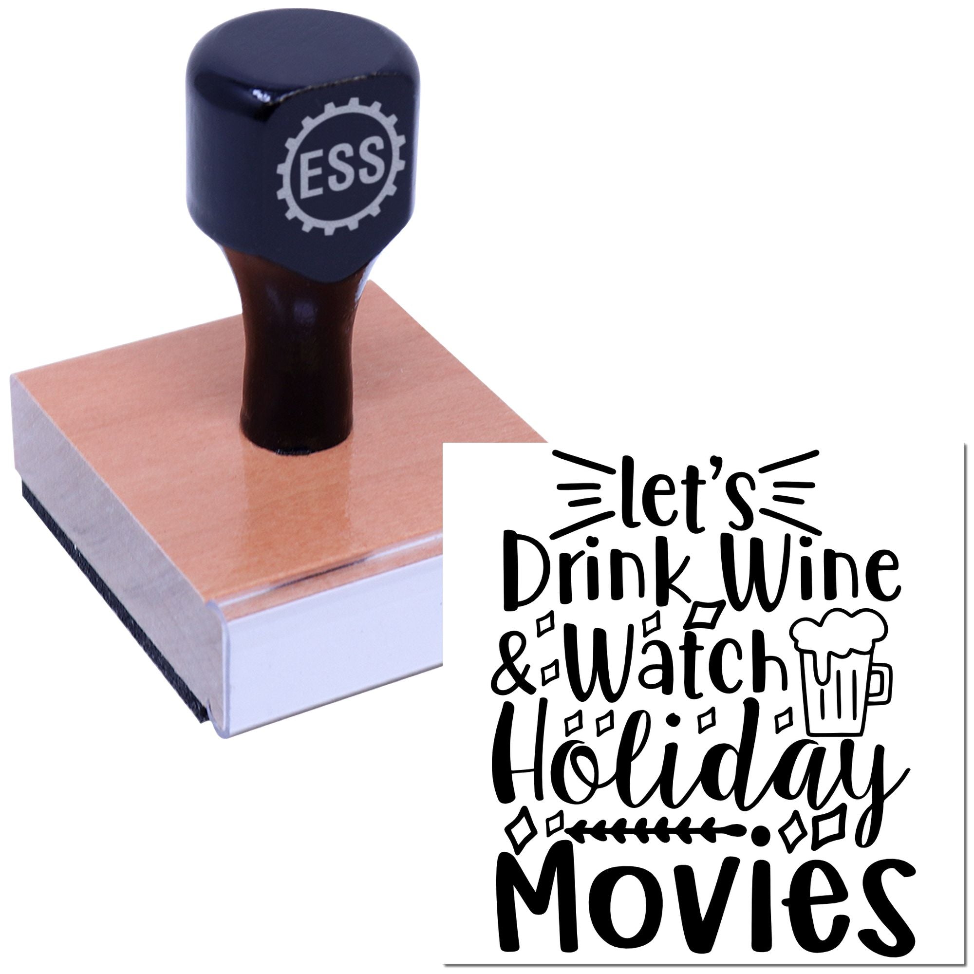 Holiday Sips Cinema Note Card Rubber Stamp