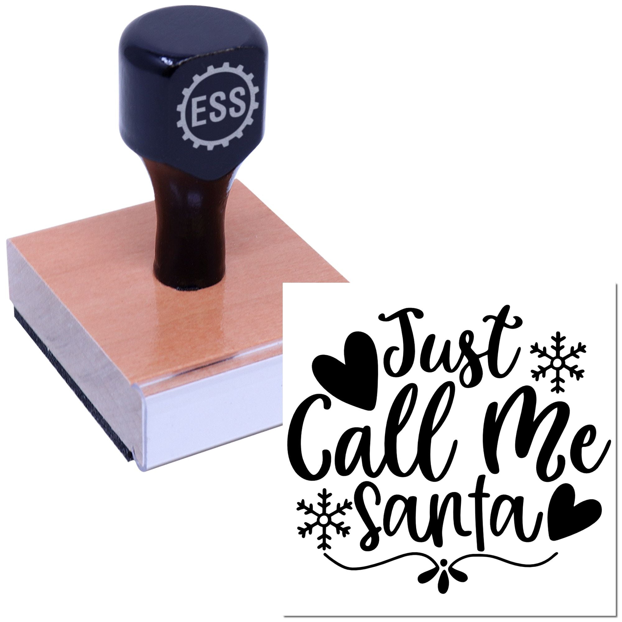 Holiday Santa Hotline Mini Card Rubber Stamp