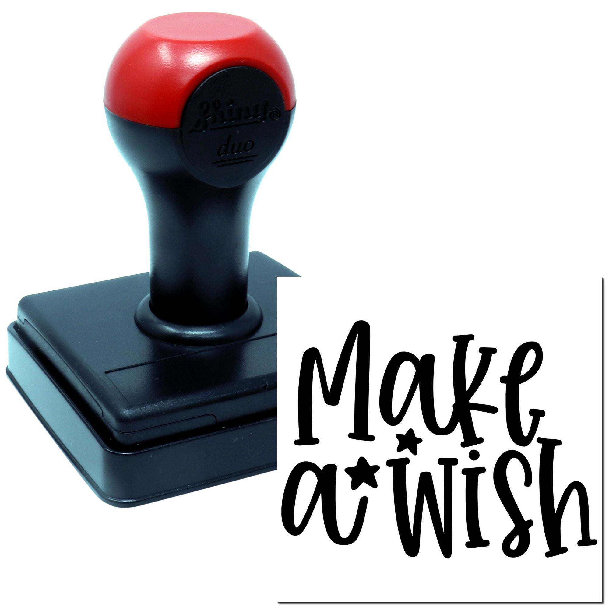 Duo Whimsical Make A Wish Typography Hand Stamp
