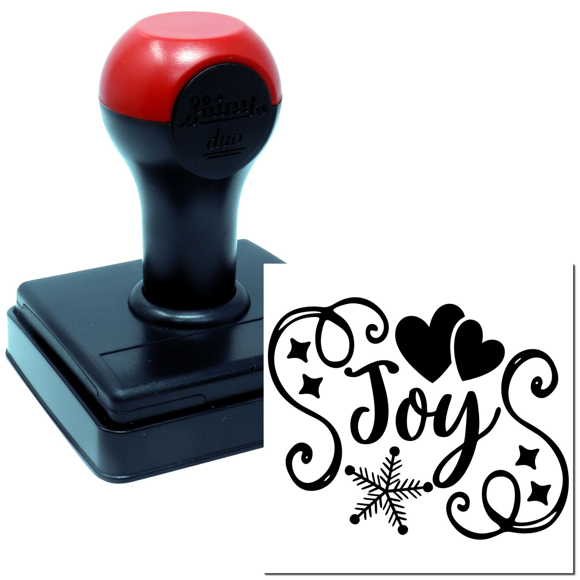 Duo Joyful Hearts Snowflake Holiday Swirl Hand Stamp