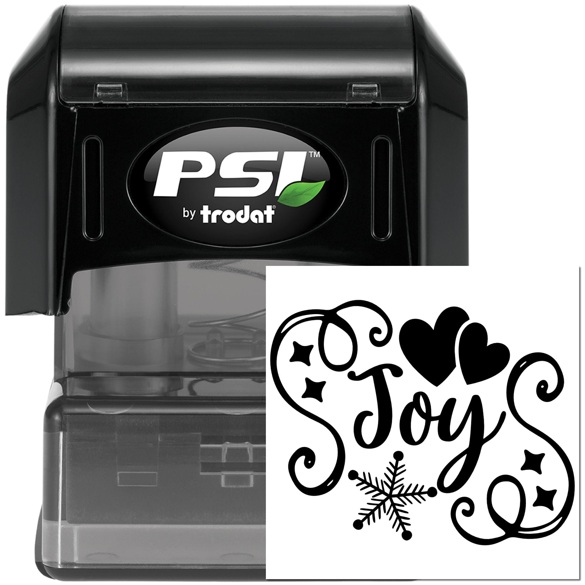 Pre-Inked Joyful Holiday Hearts Card Stamp