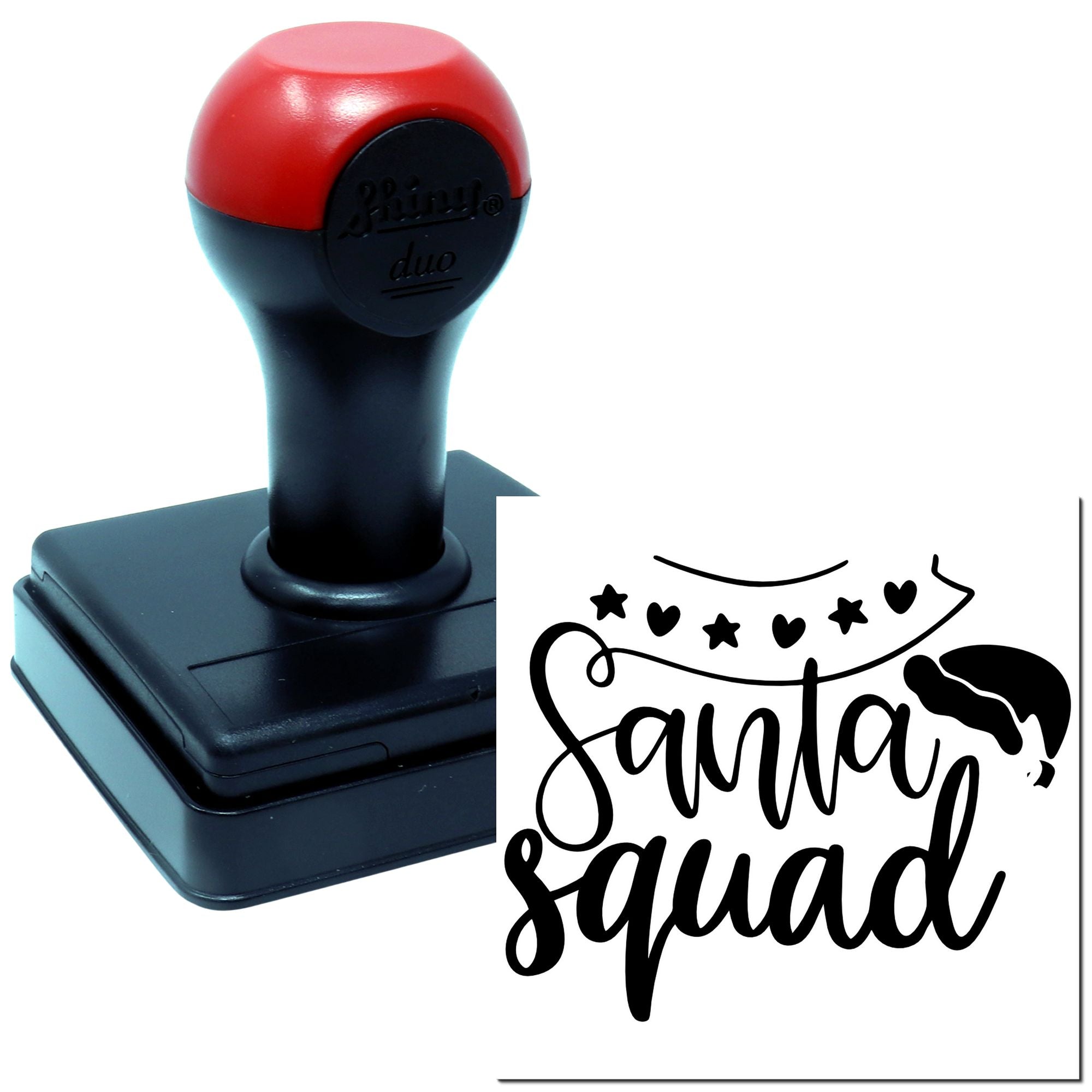Duo Festive Santa Squad Holiday Cheer Hand Stamp