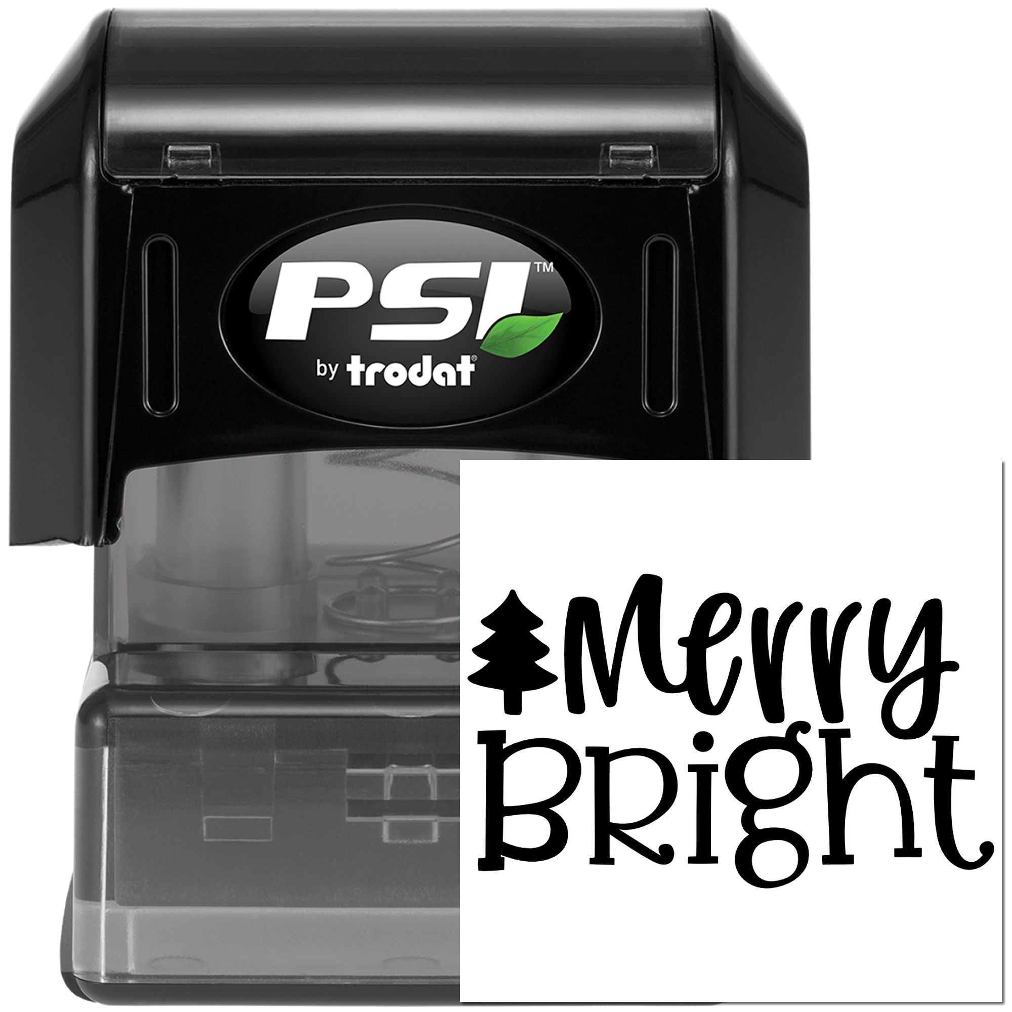 Pre-Inked Merry Bright Christmas Journaling Stamp