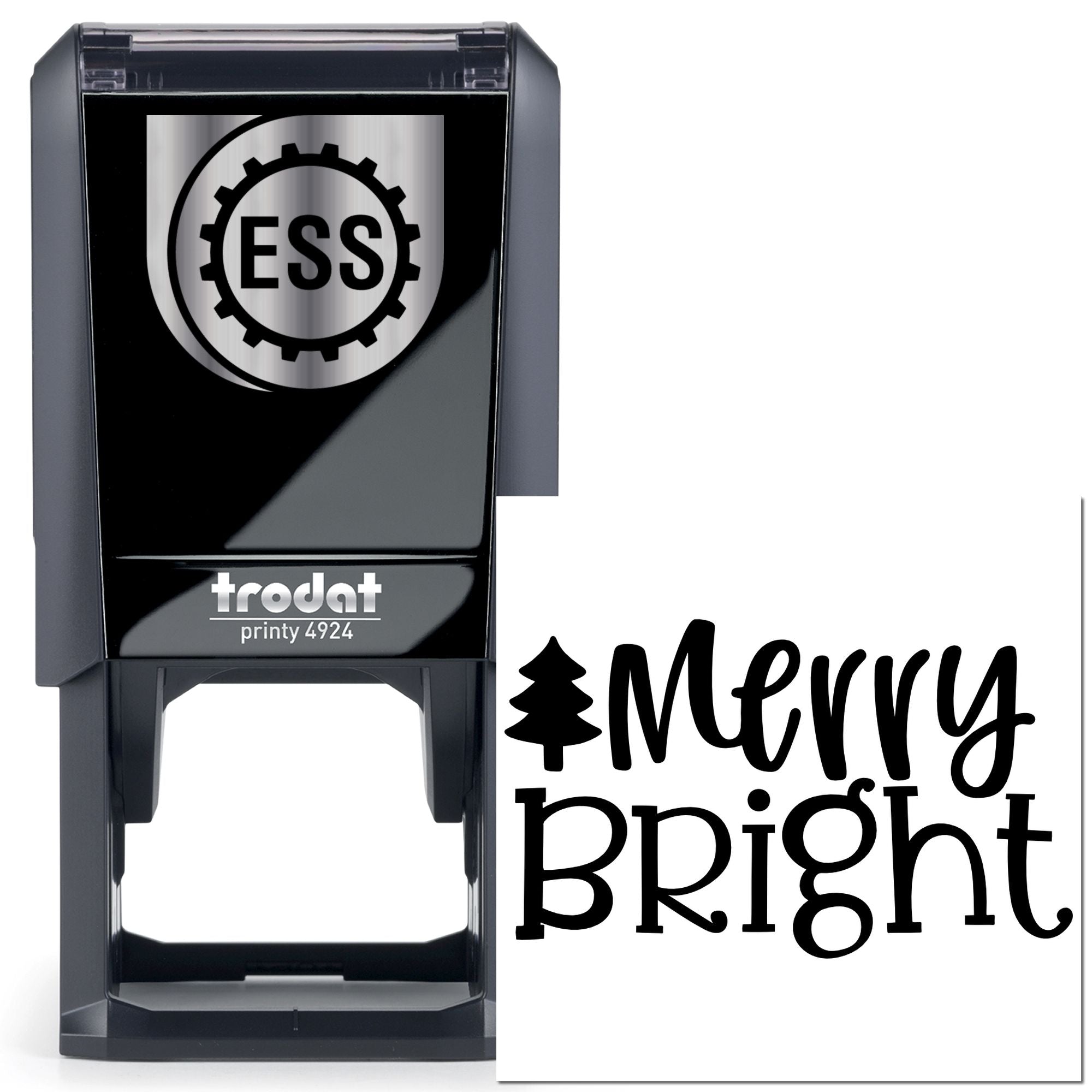 Self-Inking Merry Bright Greeting Card Stamp