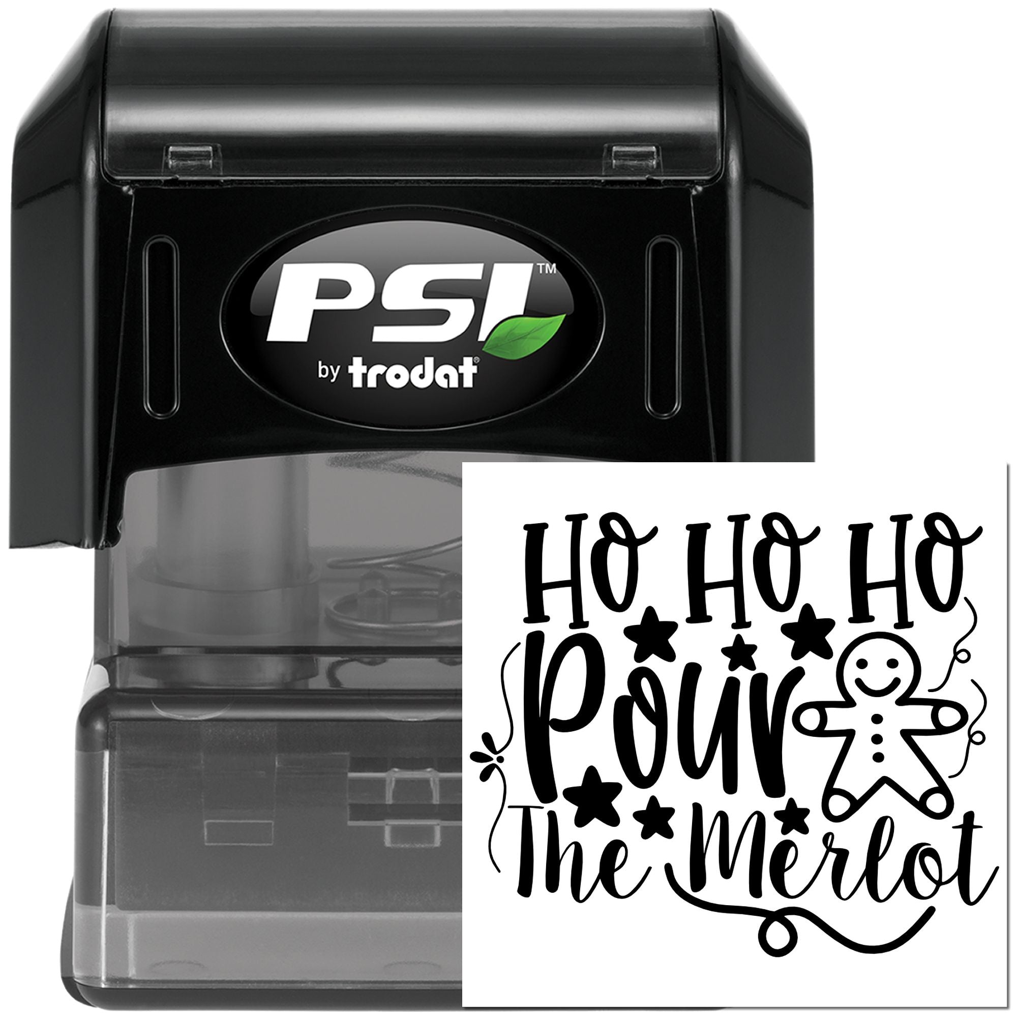 Pre-Inked Holiday Merlot Humor Party Favor Stamp