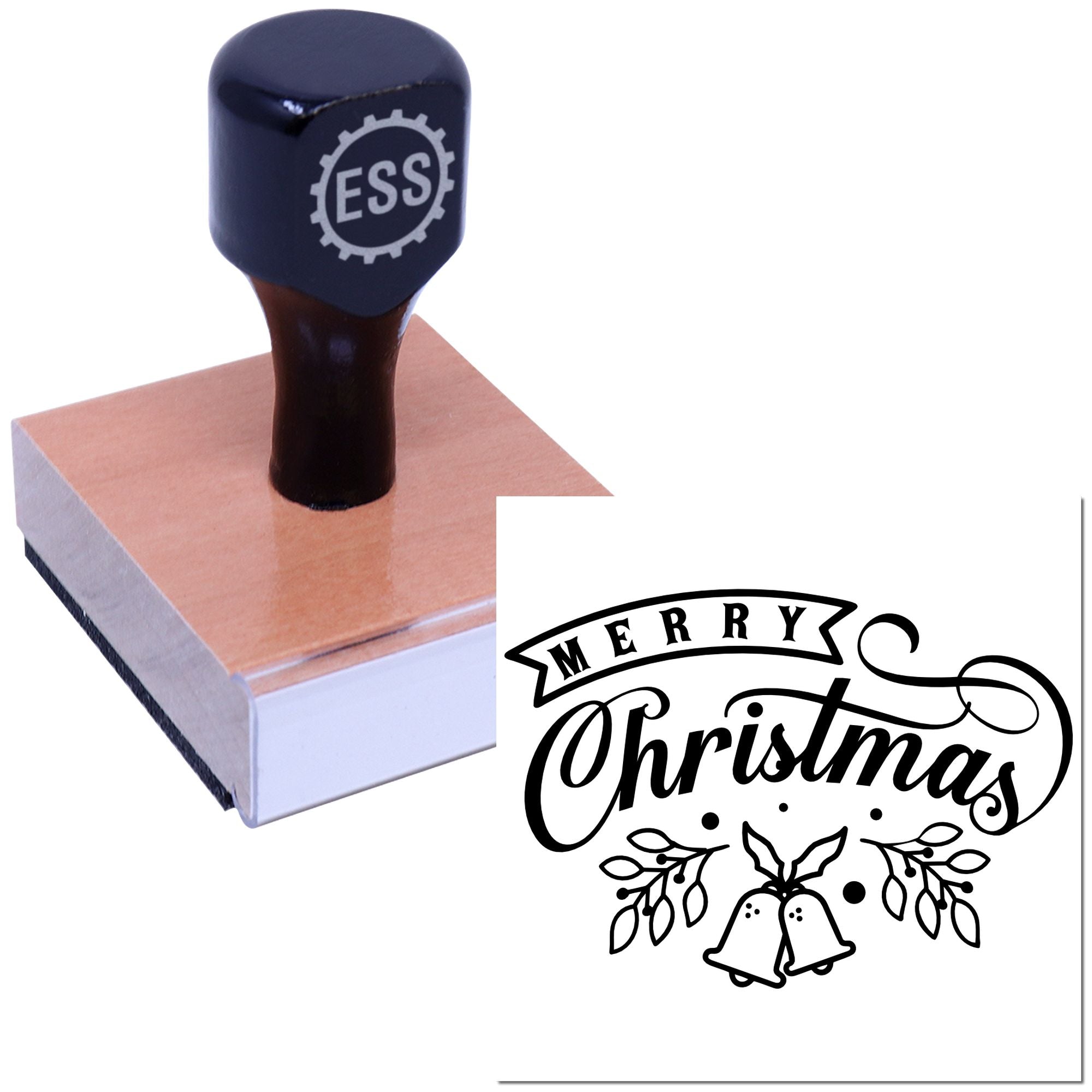 Festive Jingle Flourish Paper Craft Rubber Stamp