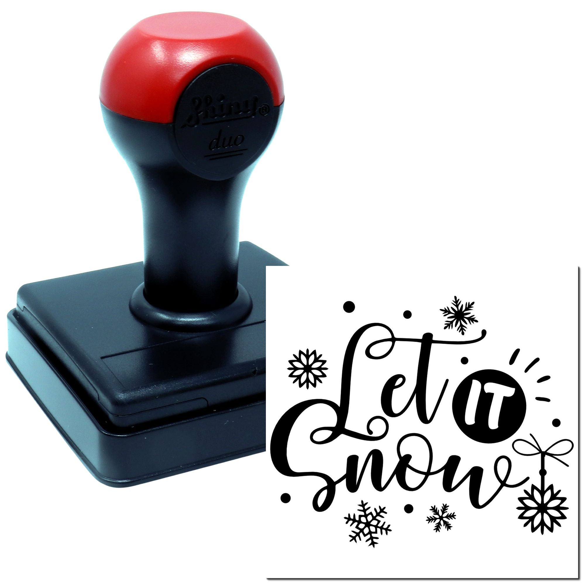 Duo Whimsical Let It Snow Design Hand Stamp