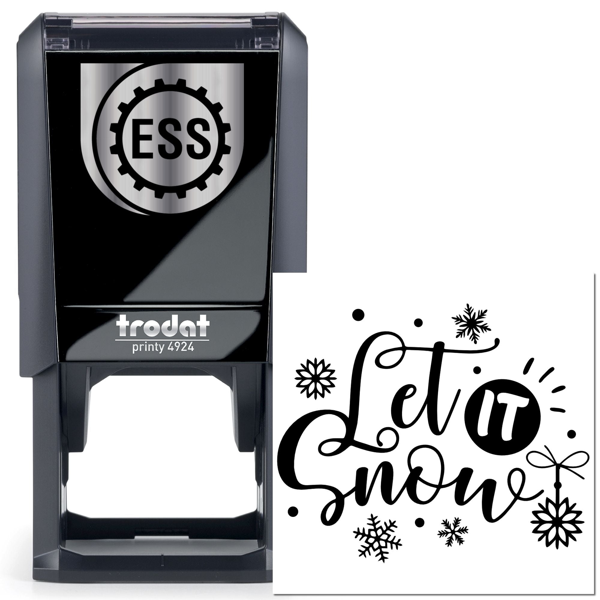 Self-Inking Snowy Script Paper Craft Stamp