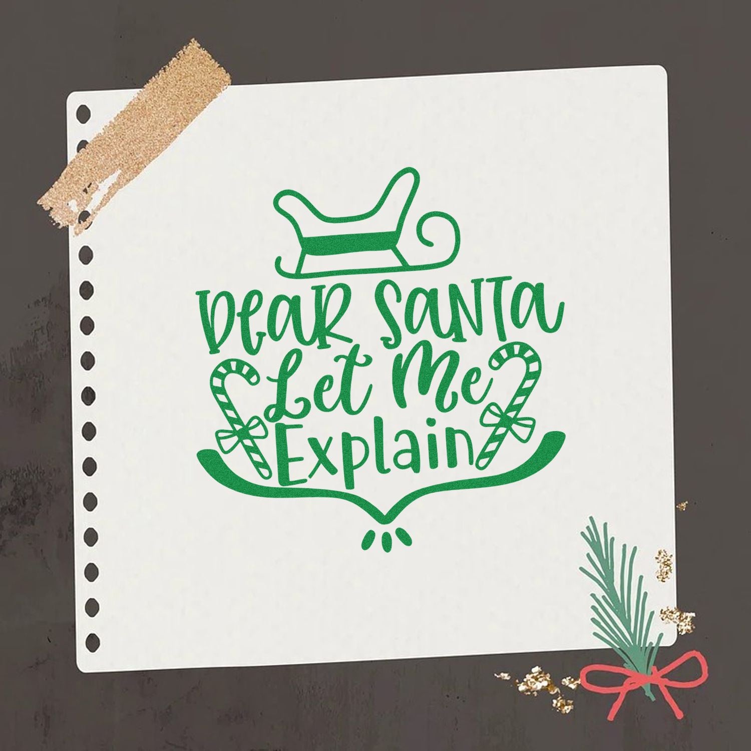 Candy Cane Confession Crafting Rubber Stamp