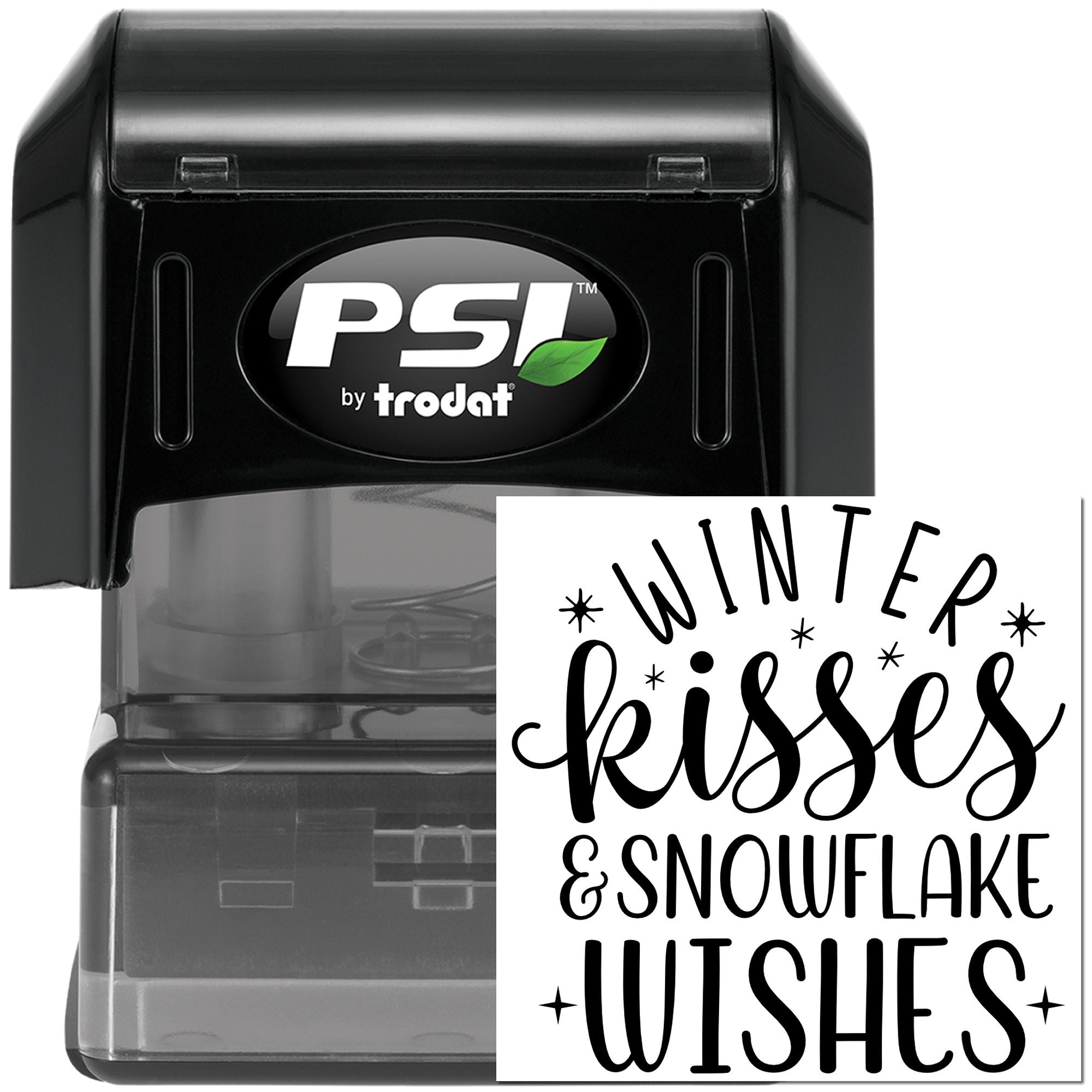 Pre-Inked Winter Snowflake Wishes Scrapbook Stamp