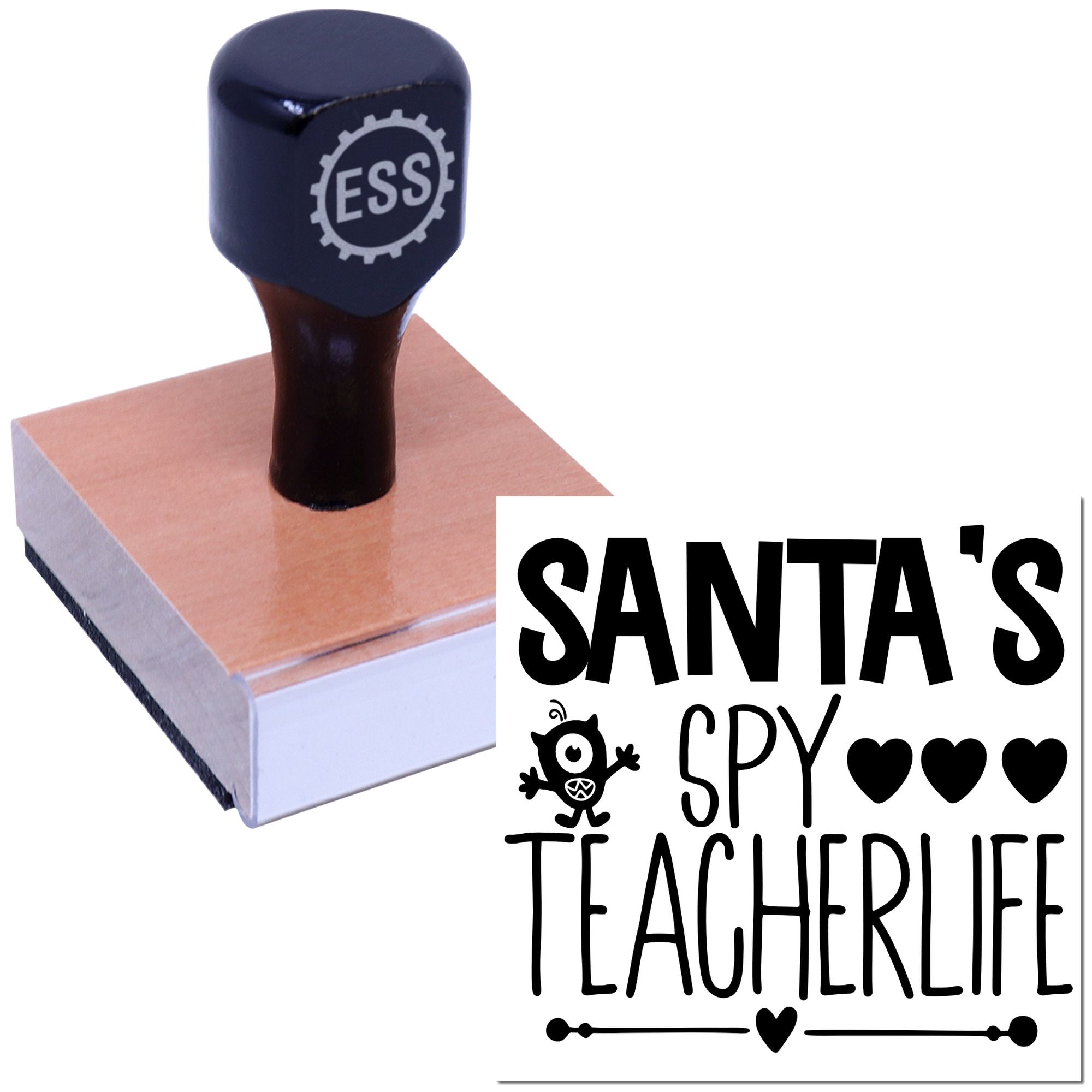 Jolly Spy Teacher Note Card Rubber Stamp