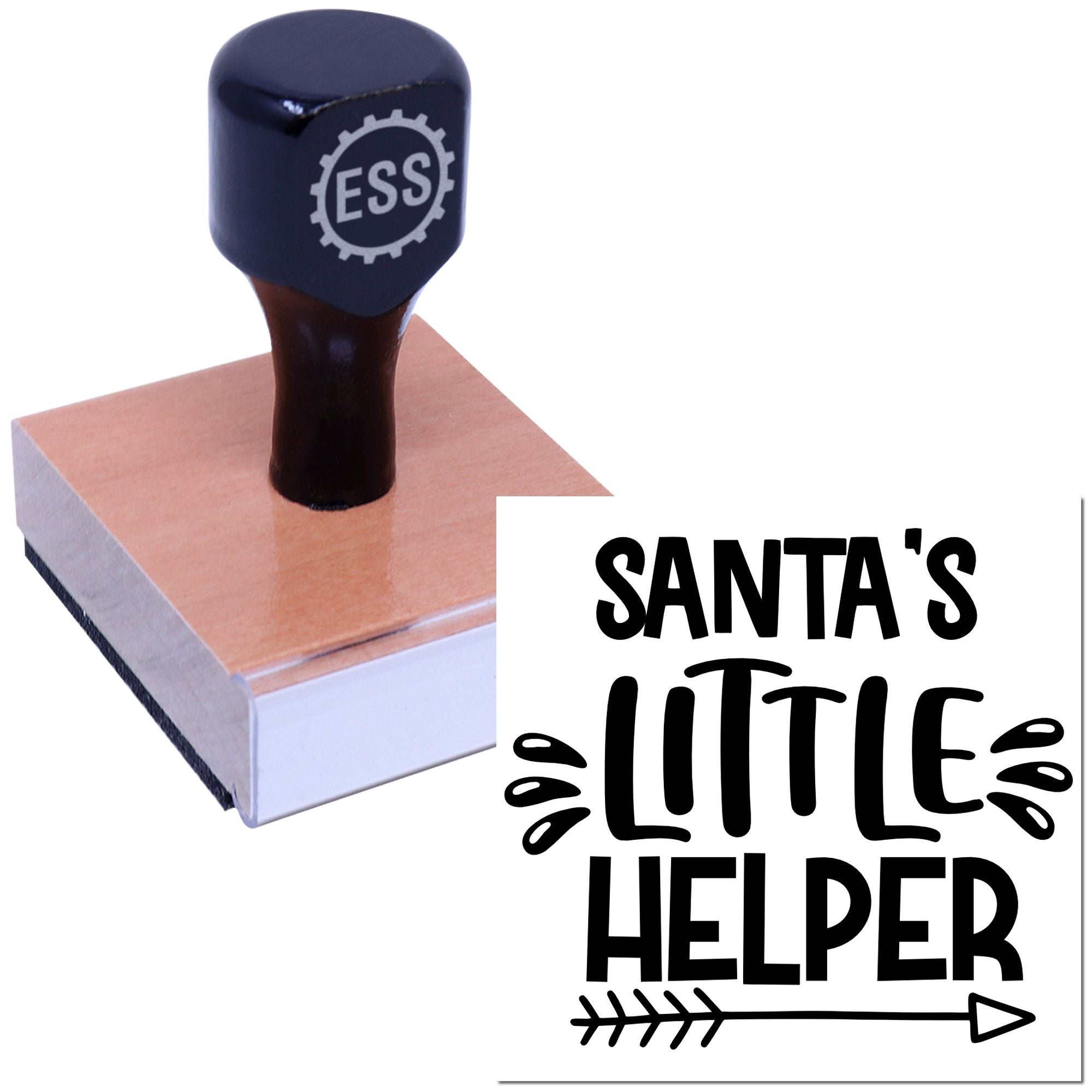 Jolly Christmas Elf Postcard Rubber Stamp