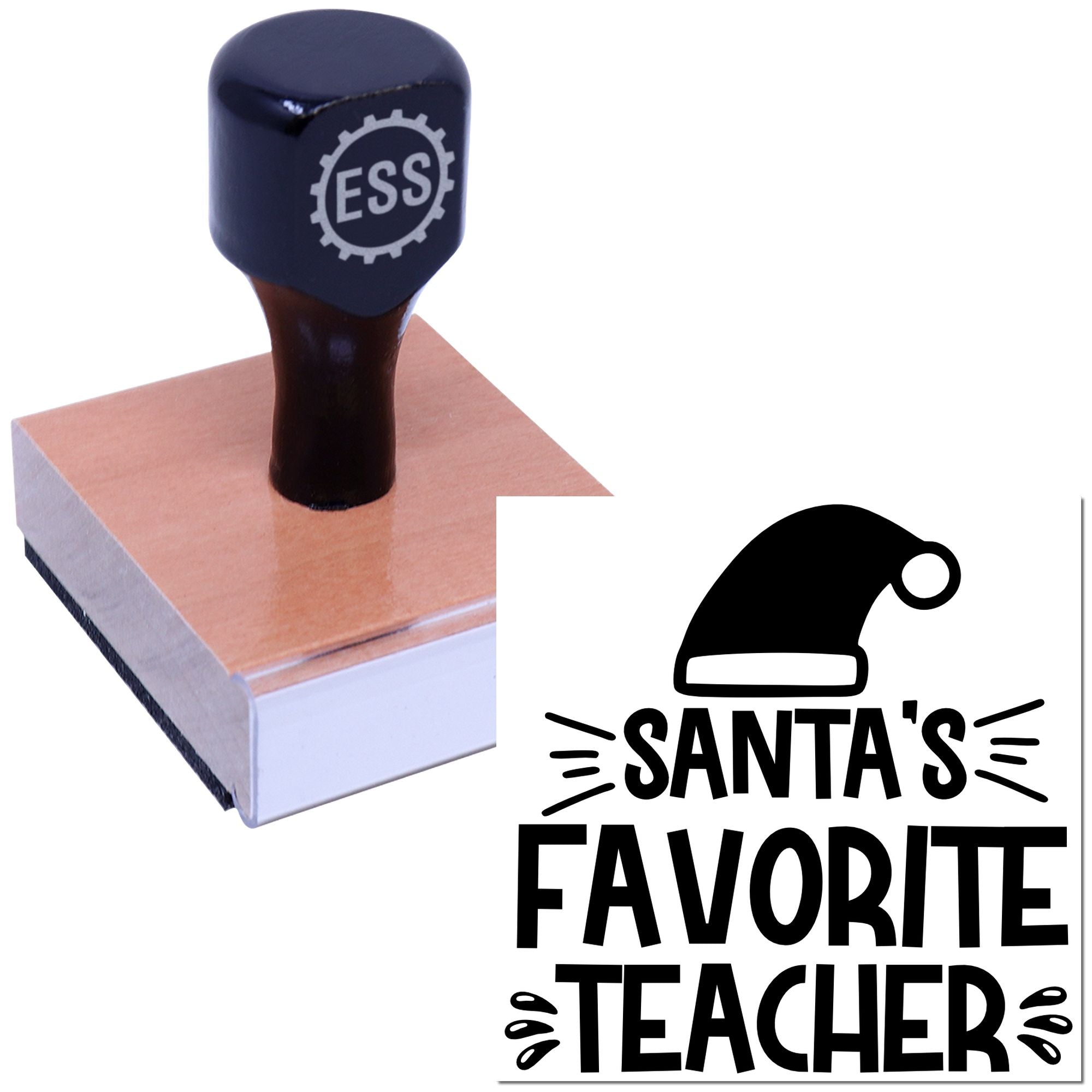 Holiday Teacher Tribute Tag Rubber Stamp