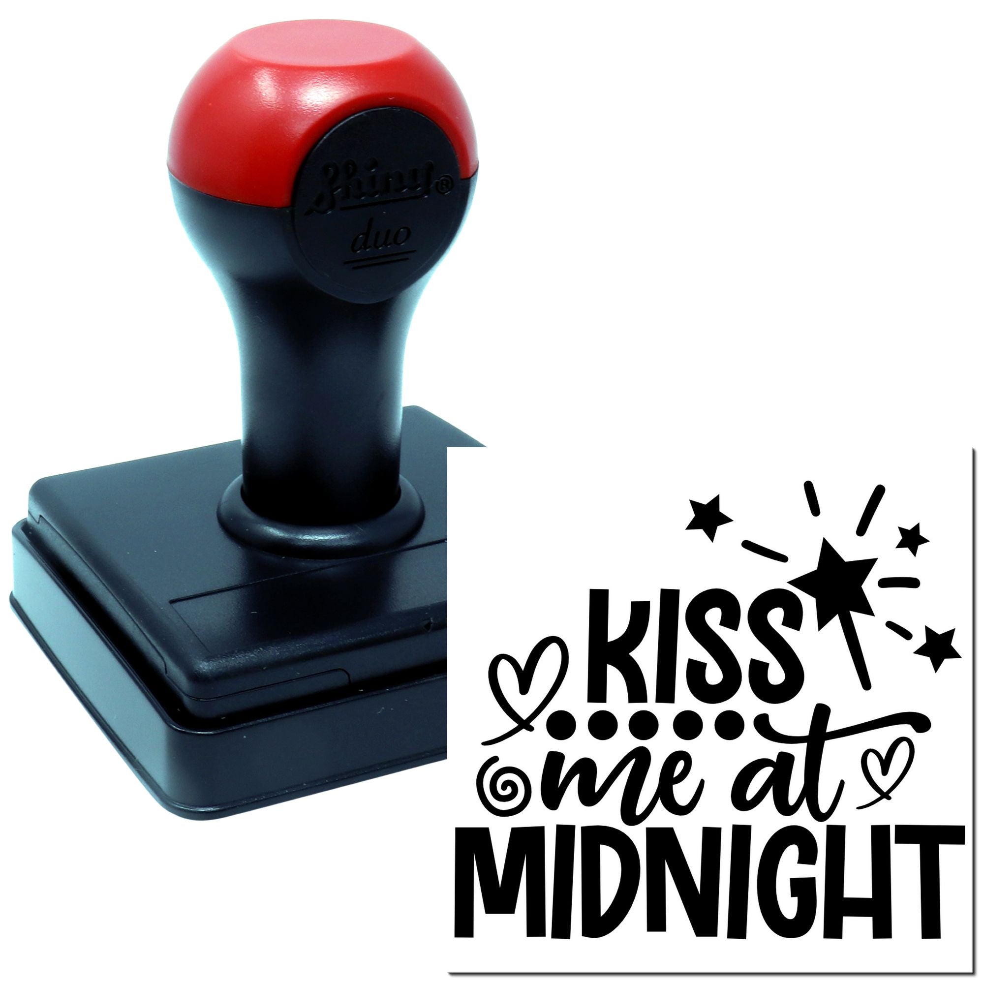 Duo Sparkling Midnight Kiss Under Stars Hand Stamp