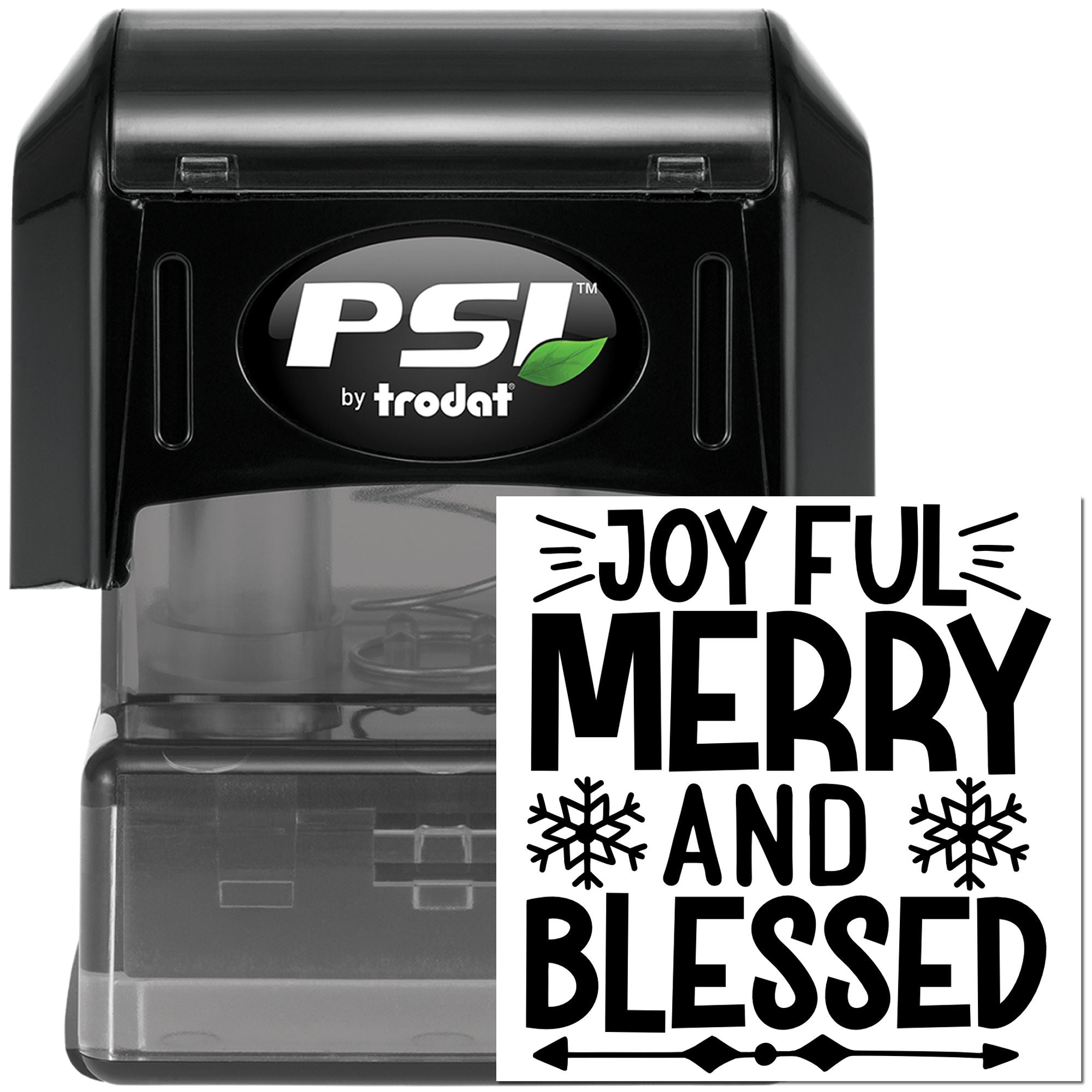 Pre-Inked Joyful Merry Blessed Scrapbook Stamp
