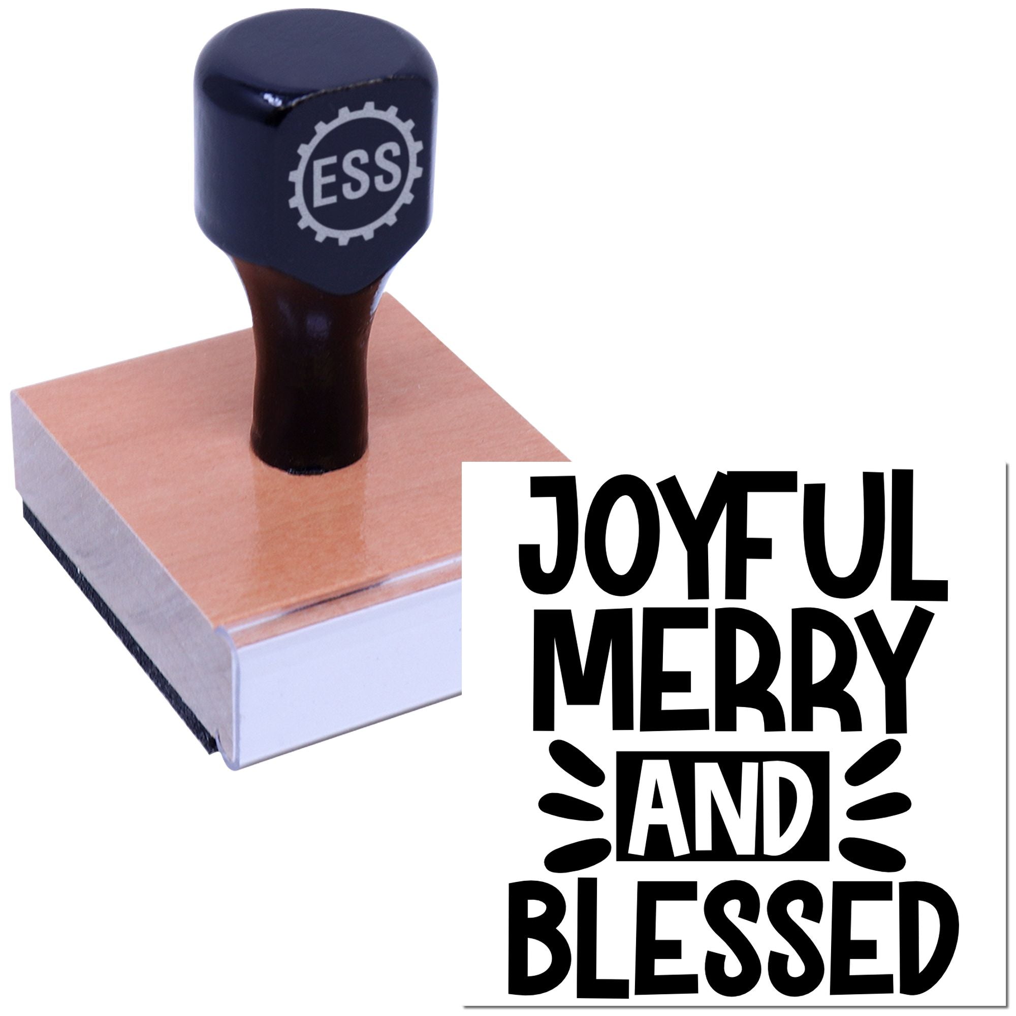 Joyful Merry Blessed Paper Craft Rubber Stamp