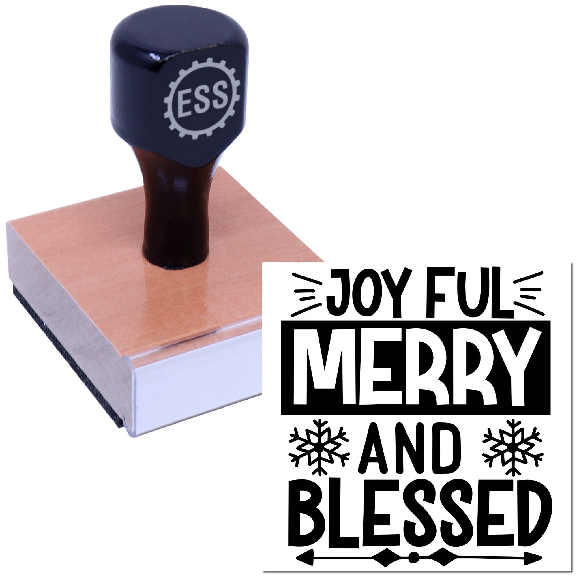 Festive Merry Blessings Paper Craft Rubber Stamp